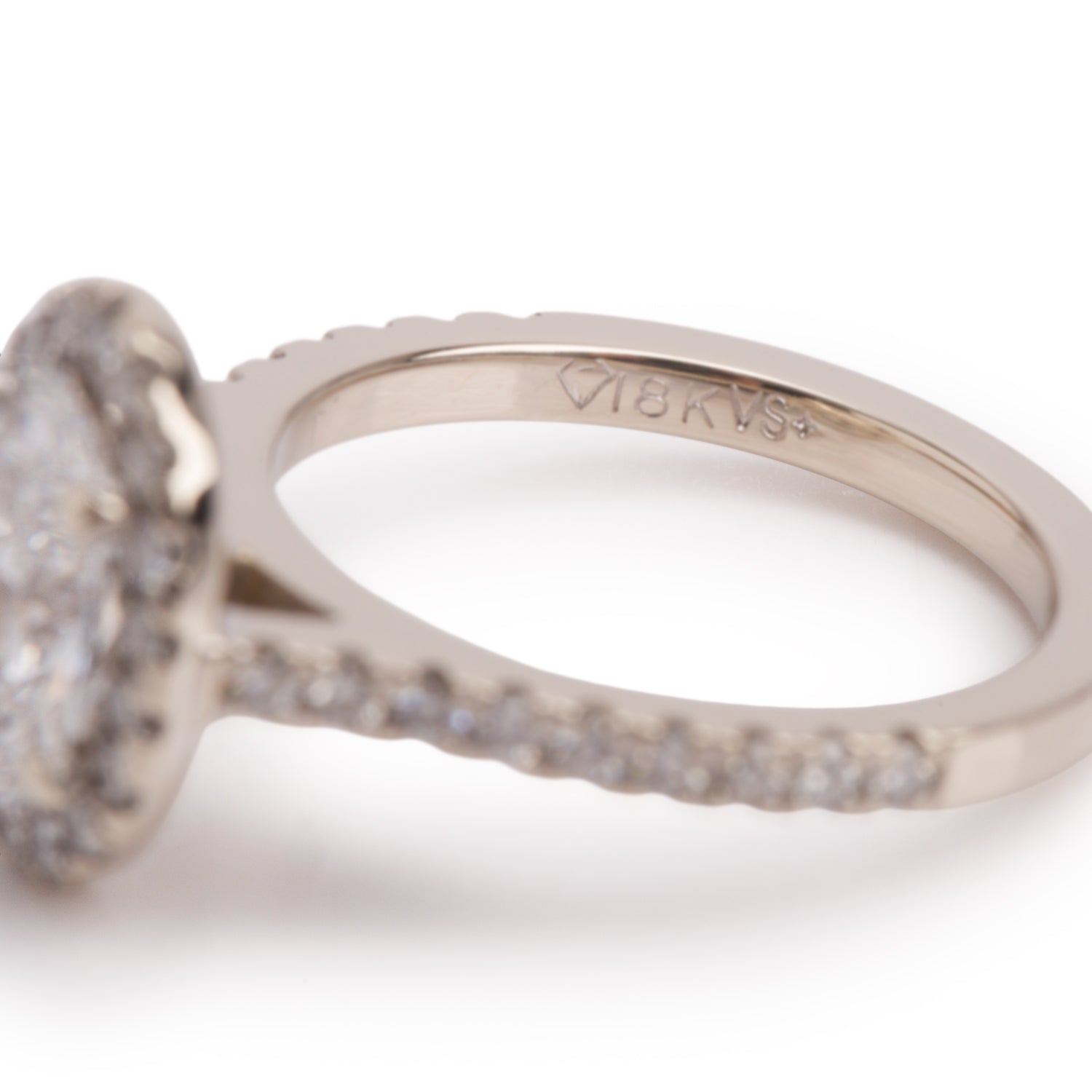 18k White Gold 1.43 ct. Oval Cut Diamond Engagement Ring, Size 3.5