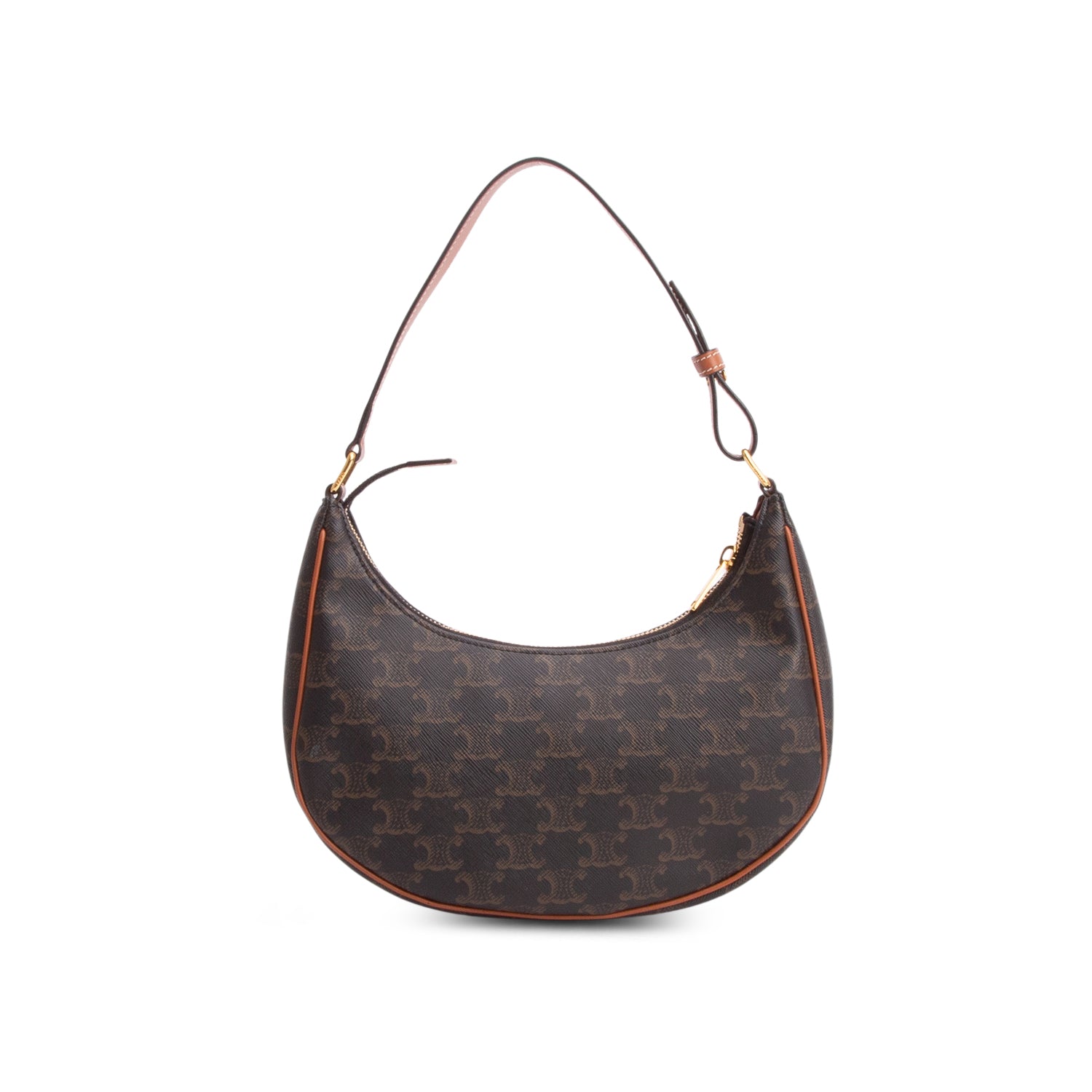 Celine 2020 Brown Triomphe Canvas and Calfskin Ava Shoulder Bag