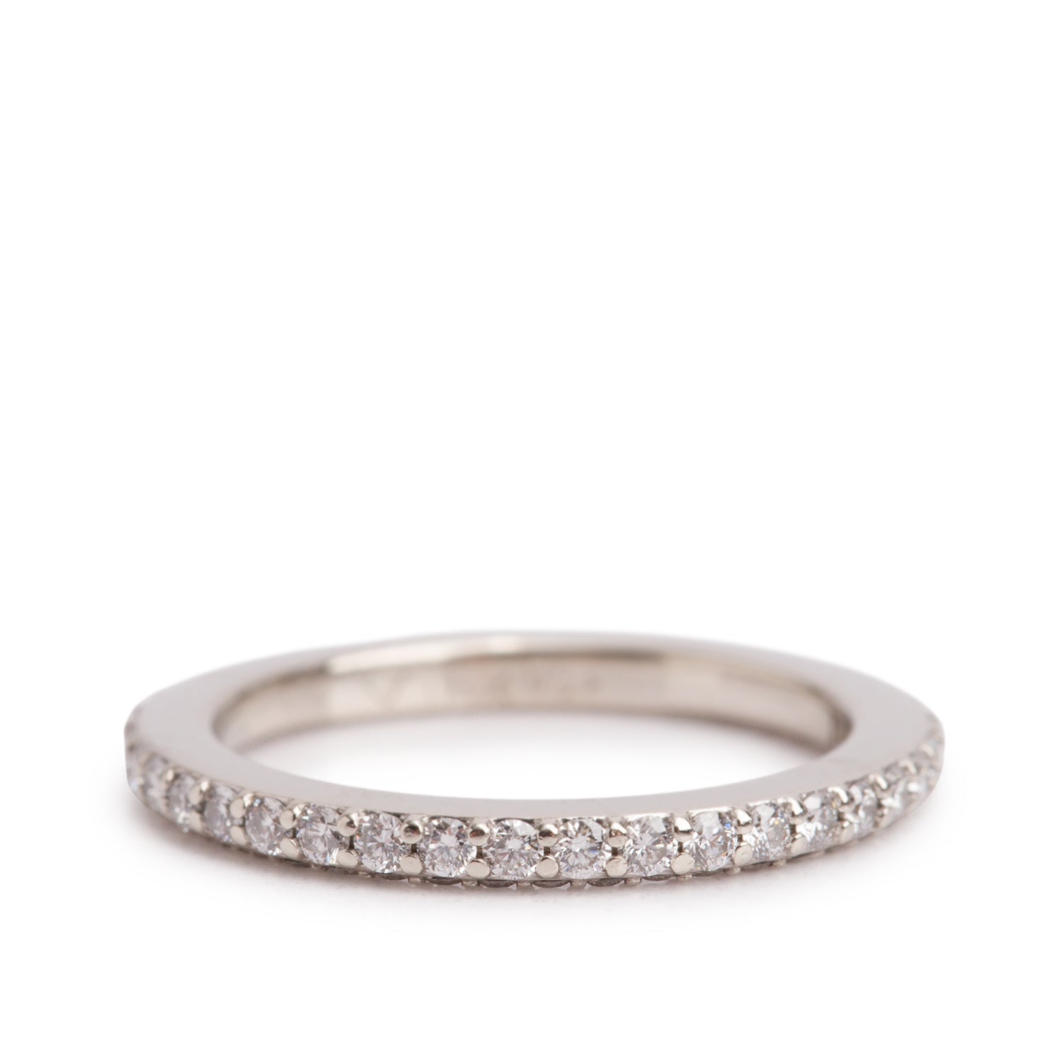18k White Gold 0.50 tcw. Diamond Half Eternity Wedding Band Ring, Size 3.5