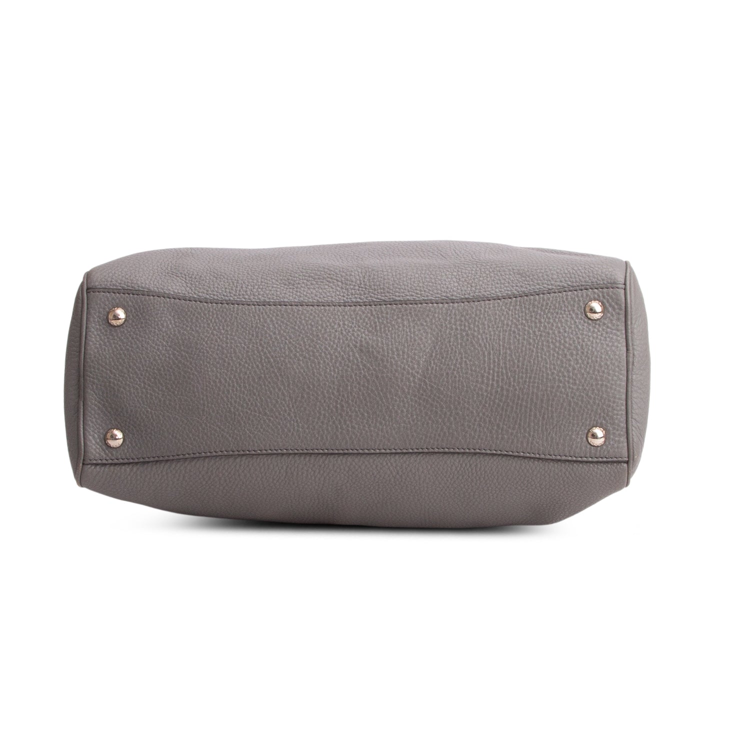 Prada Grey Vitello Daino Tote w/ Strap