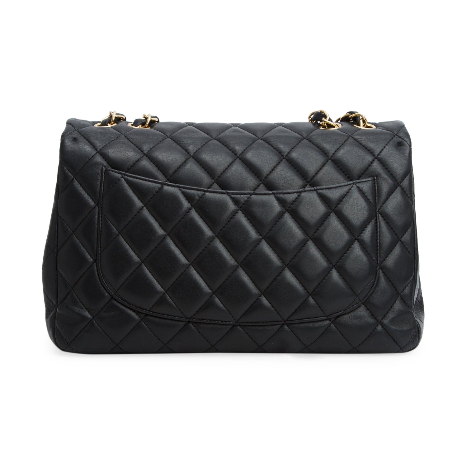 Chanel Black Lambskin Leather Classic Jumbo Single Flap Bag