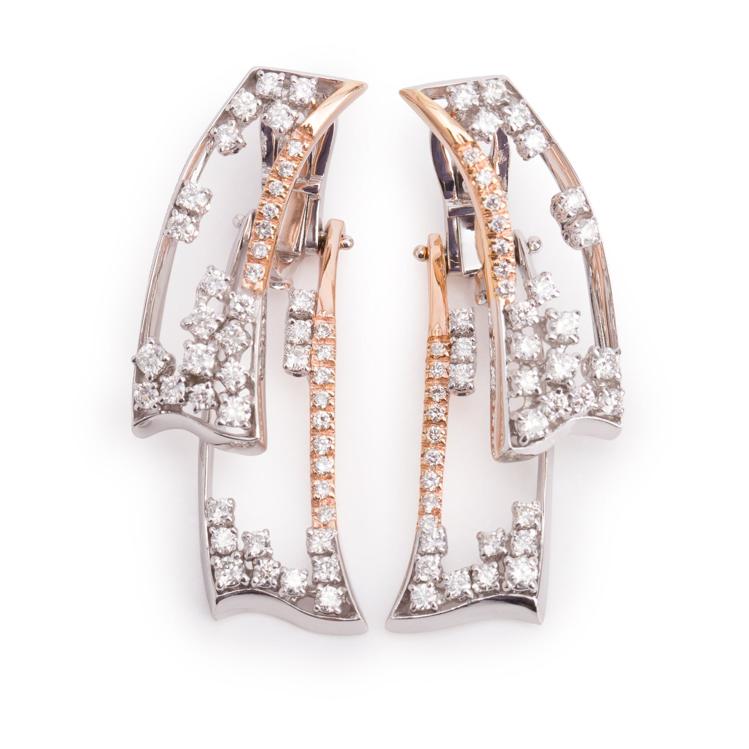 Chimento 18k White and Yellow Gold Diamond Drop Earrings