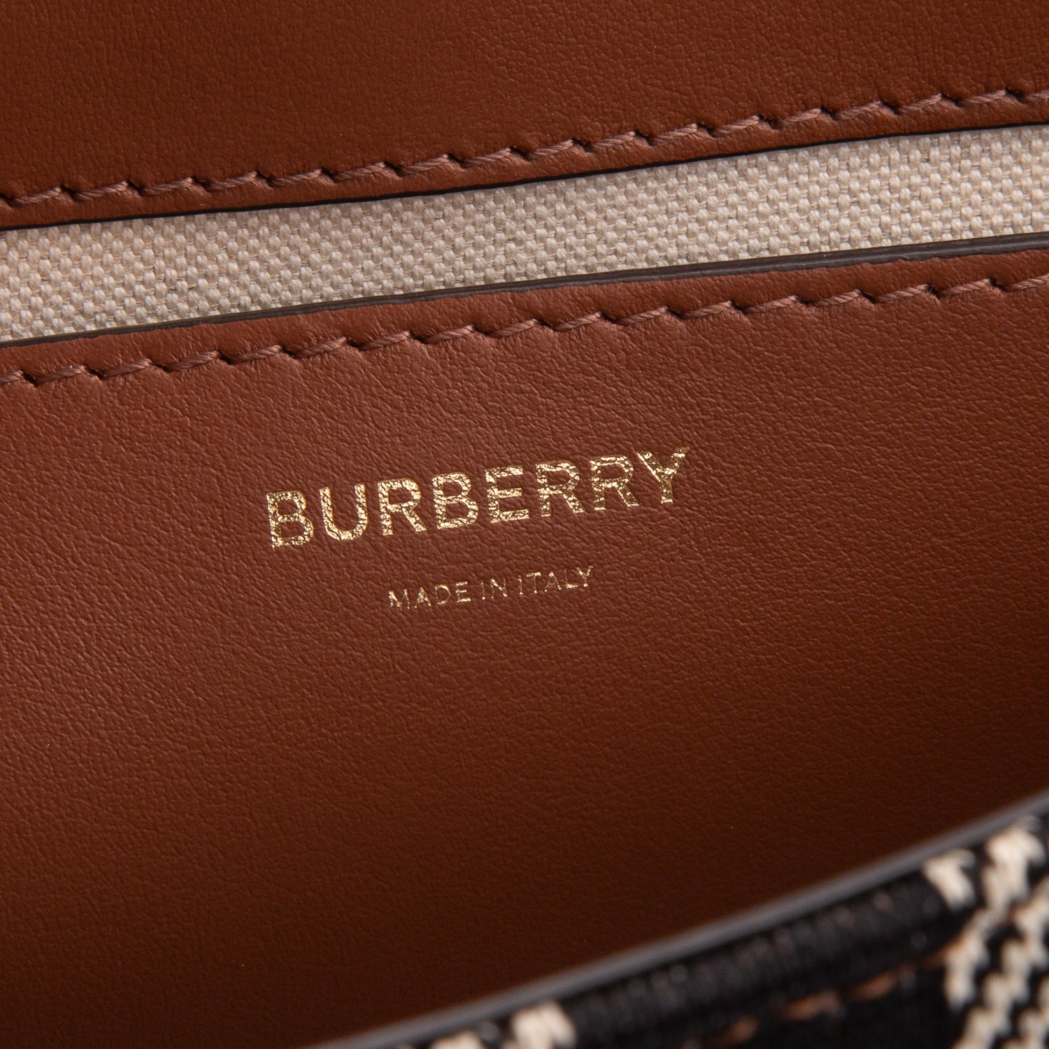 Burberry Brown Canvas Vintage Check Medium Note Crossbody Bag