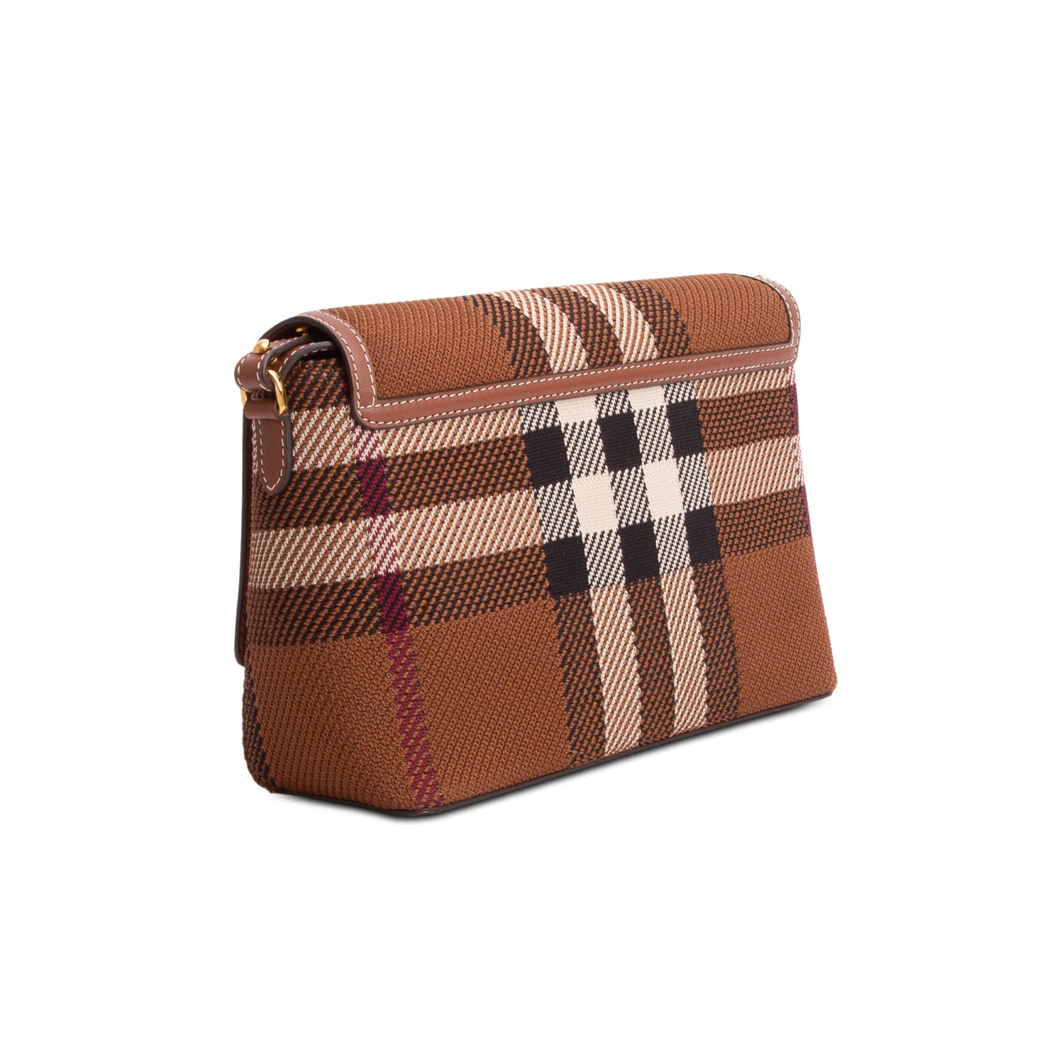 Burberry Brown Canvas Vintage Check Medium Note Crossbody Bag