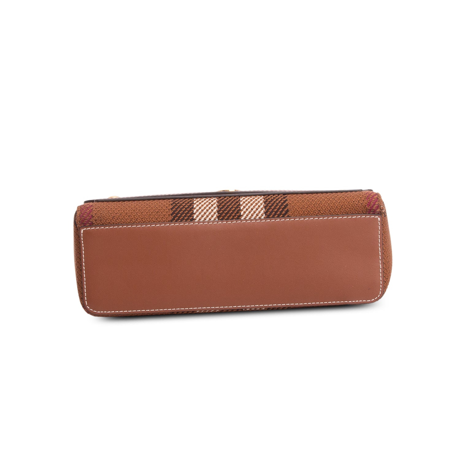 Burberry Brown Canvas Vintage Check Medium Note Crossbody Bag