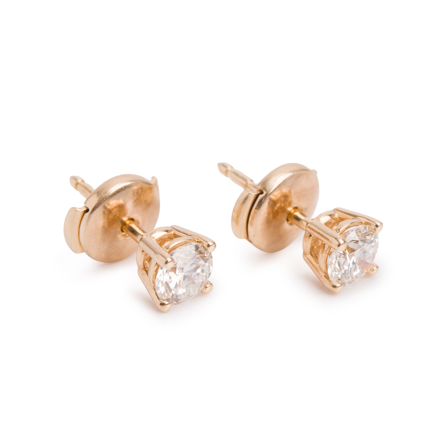 14k Yellow Gold 1.01 tcw. Diamond Stud Earrings