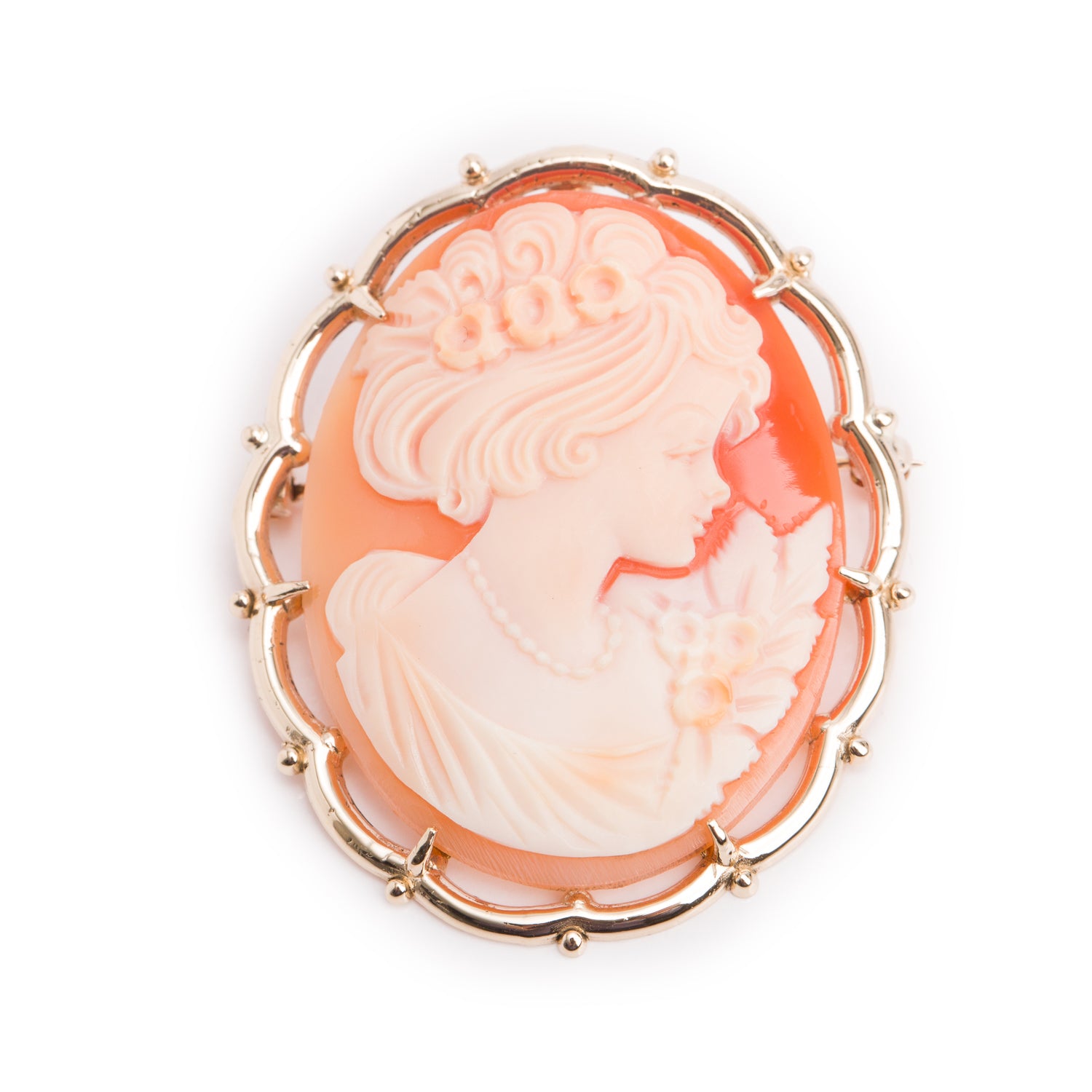 Antique 10k Yellow Gold Cameo Brooch/Pendant