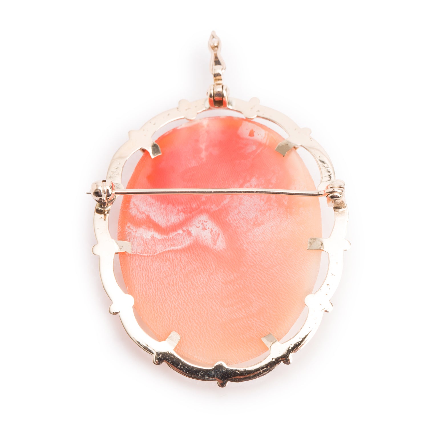 Antique 10k Yellow Gold Cameo Brooch/Pendant