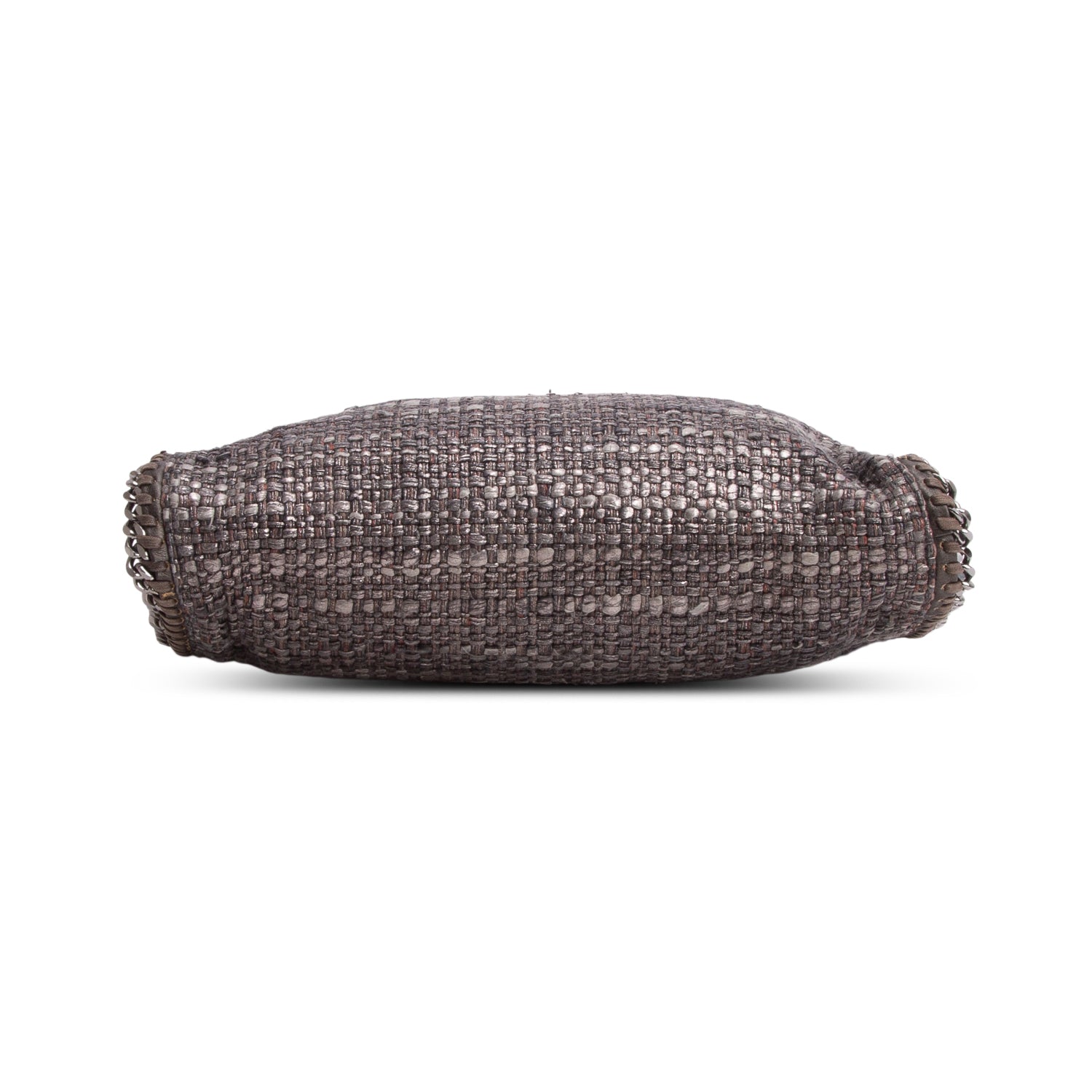 Stella McCartney Metallic Grey Boucle Falabella Fold-Over Tote