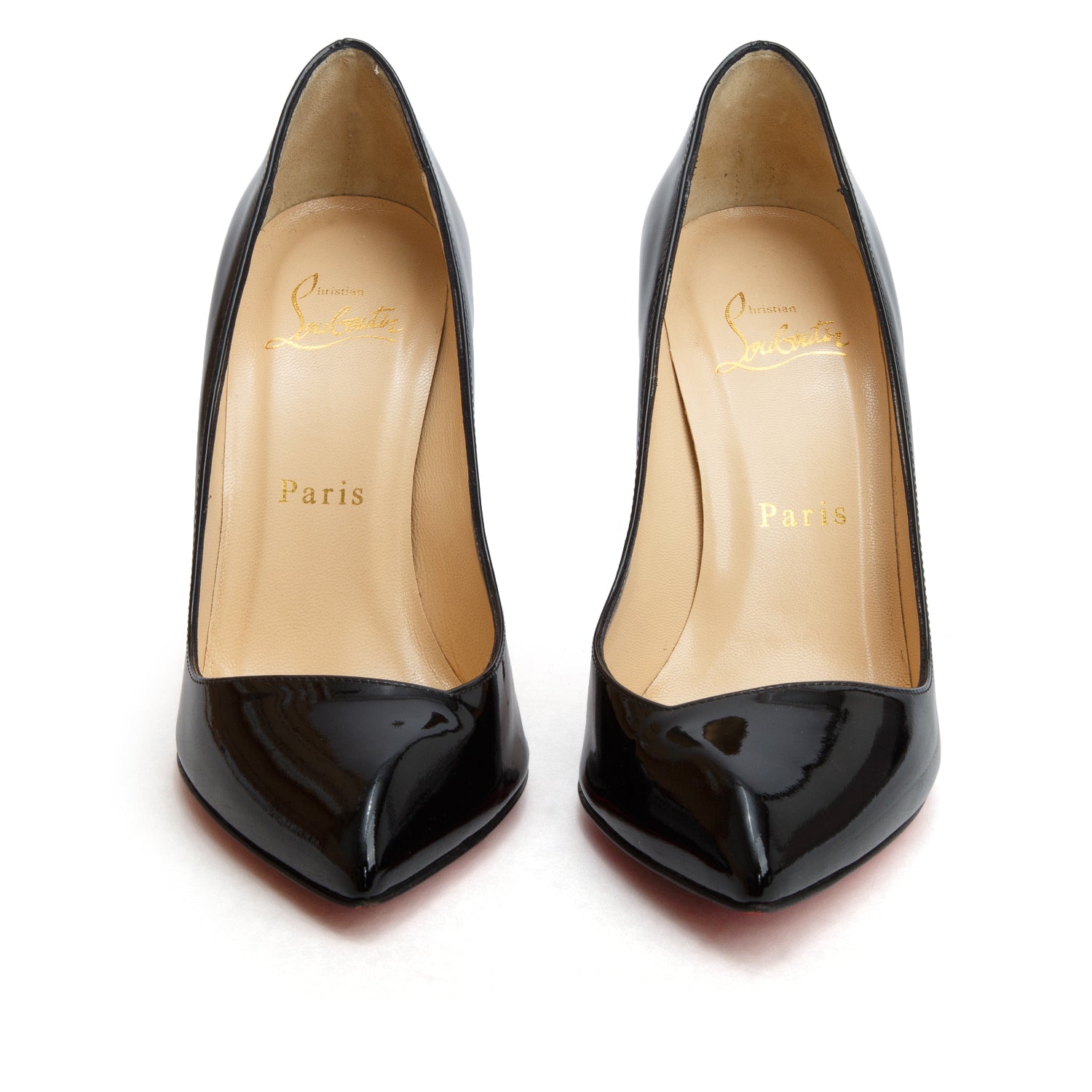 Christian Louboutin Black Patent Corneille 100 Pumps, Size 35.5 w/ Box & Receipt