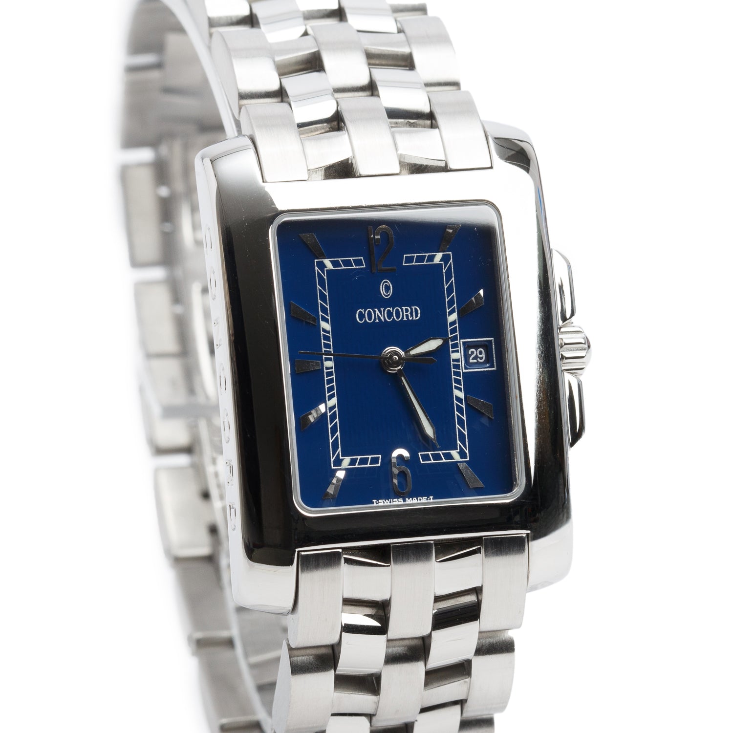 Concord Stainless Steel Sportivo Quartz Watch Diamond Blue Dial