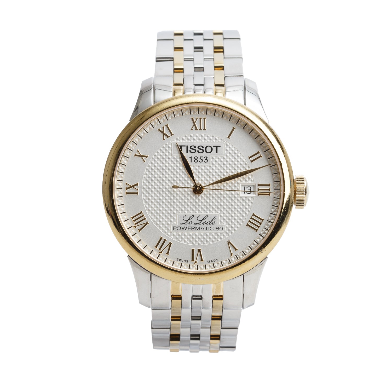 Tissot Two-Tone Stainless Steel Le Locle Powermatic 80 39.3 MM Automatic Watch Silver Dial