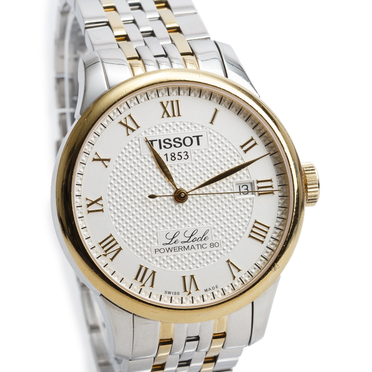 Tissot Two-Tone Stainless Steel Le Locle Powermatic 80 39.3 MM Automatic Watch Silver Dial