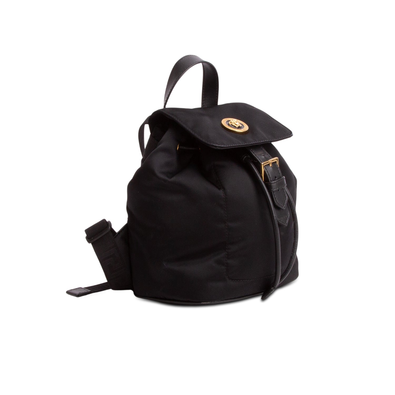 Versace Black Nylon Small Medusa Insignia Backpack