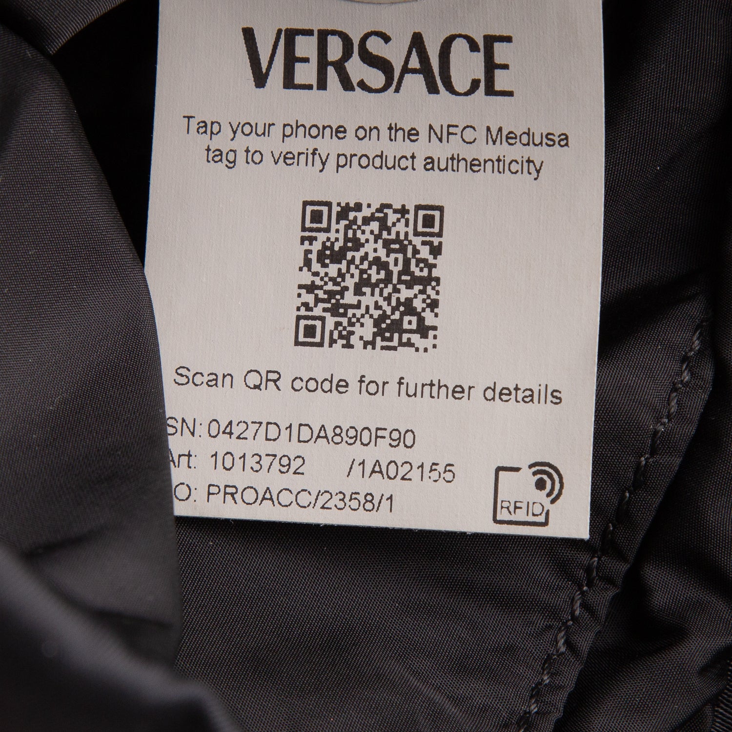 Versace Black Nylon Small Medusa Insignia Backpack