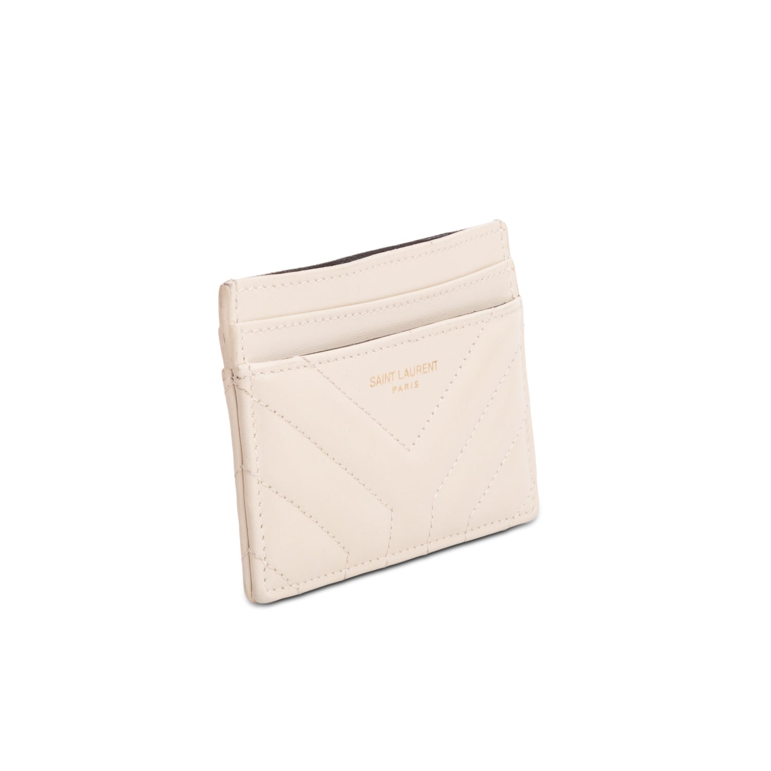 Saint Laurent 2021 Joan Calfskin Leather Y Card Holder w/ Box