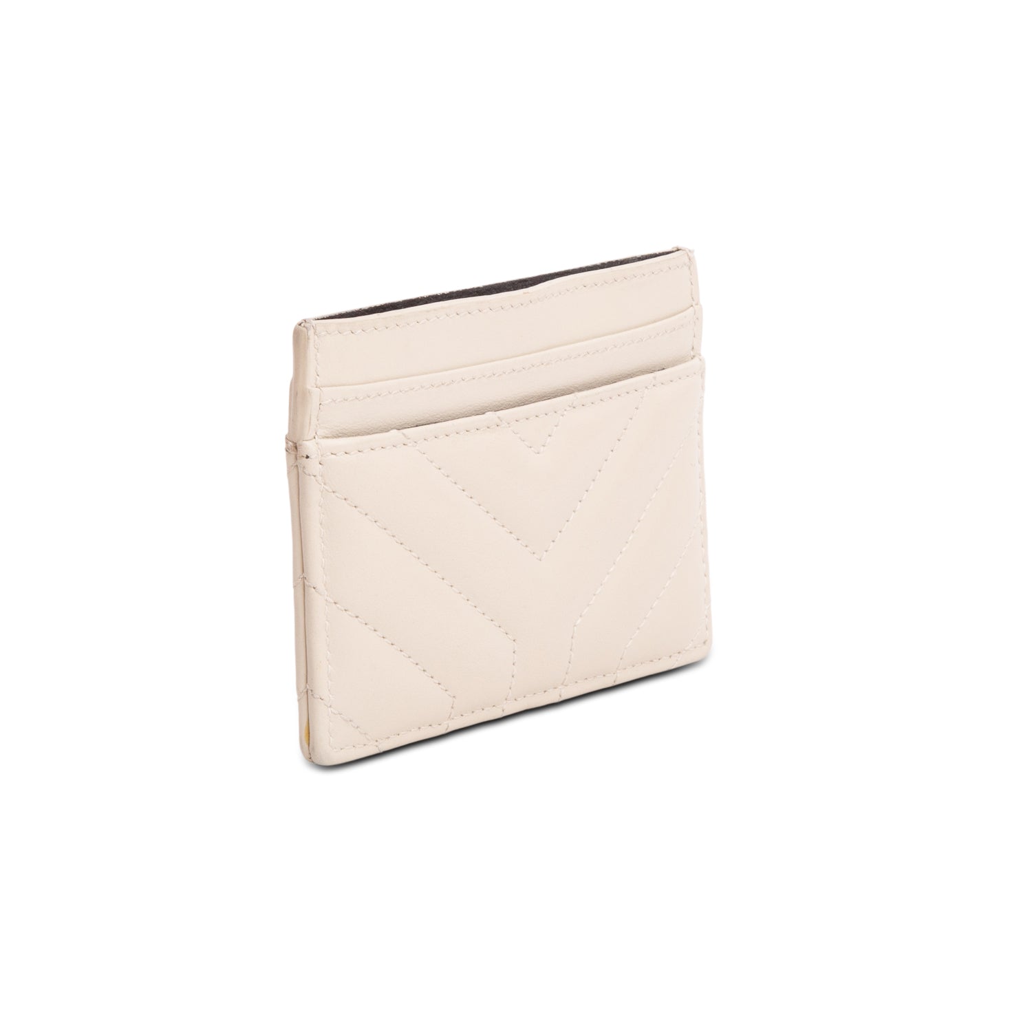 Saint Laurent 2021 Joan Calfskin Leather Y Card Holder w/ Box