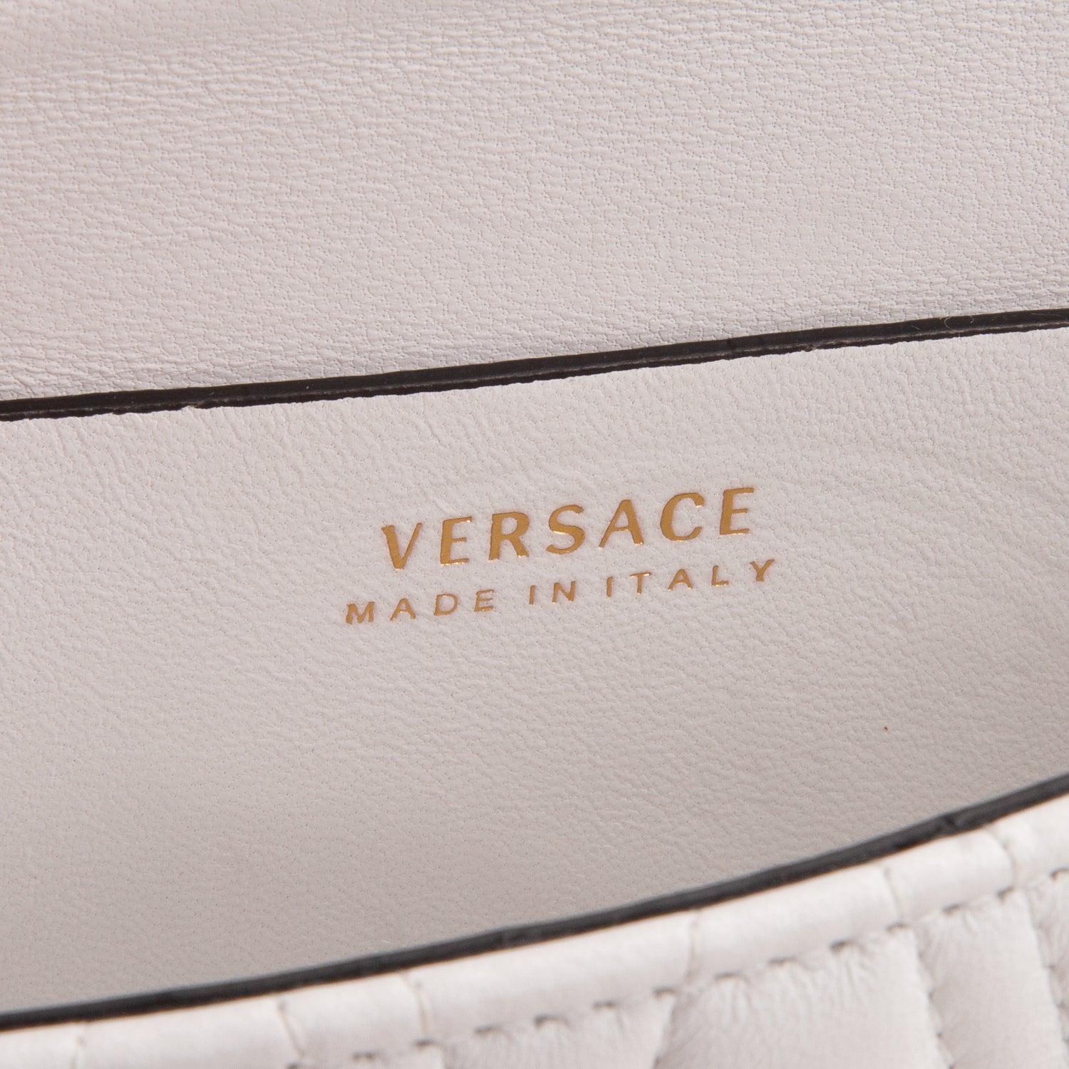 Versace White Quilted Nappa Leather Virtus Belt Bag w/ Straps