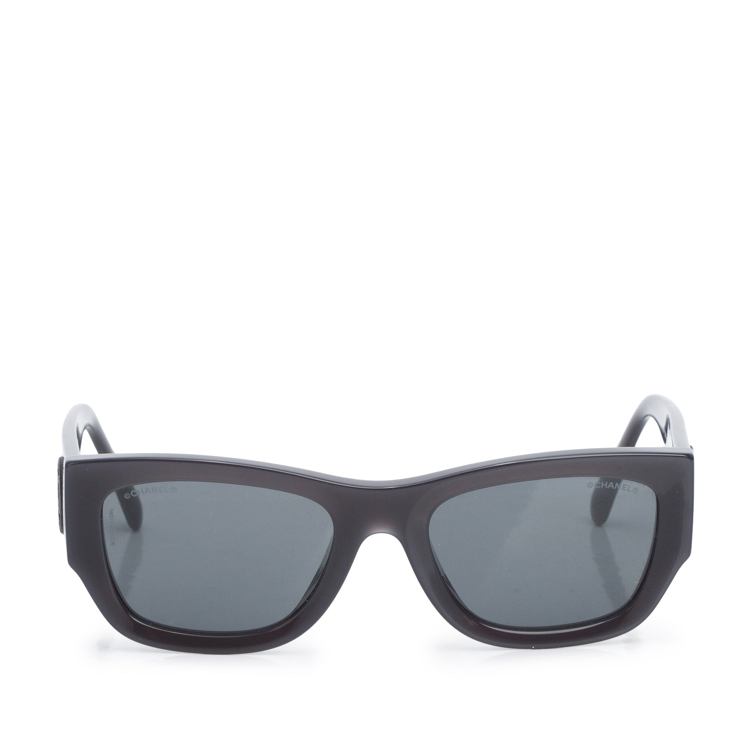 Chanel 5507-A Black Acetate Rectangle Polarized Sunglasses w/ Box