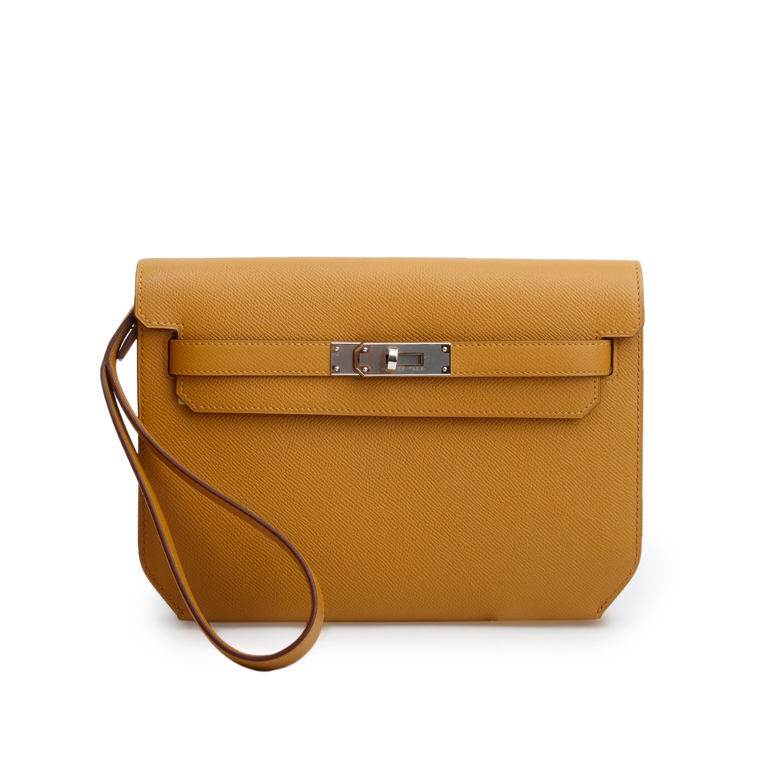 Hermes 2020 Sesame Epsom Leather Pochette Kelly Depeches 25 w/ Box