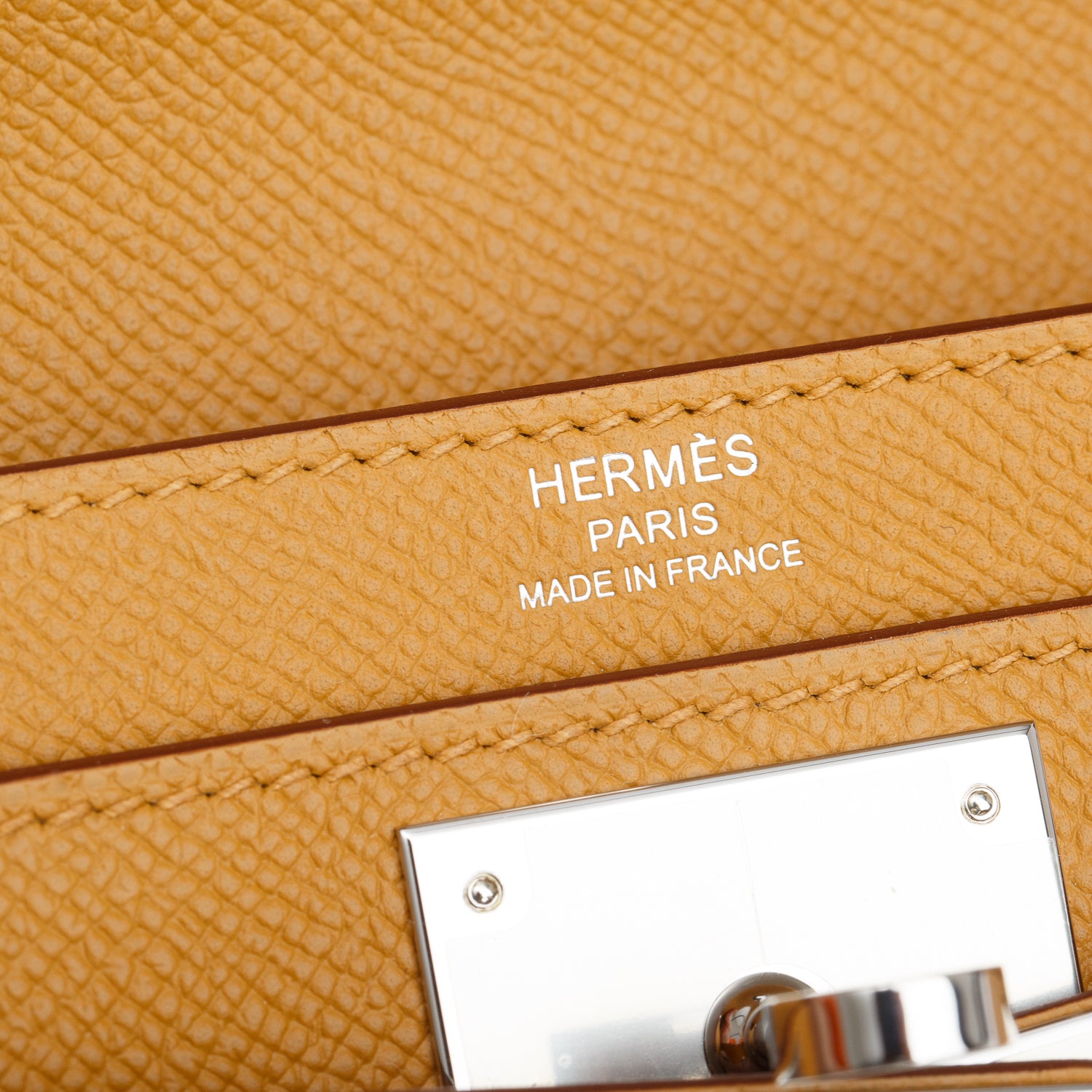 Hermes 2020 Sesame Epsom Leather Pochette Kelly Depeches 25 w/ Box
