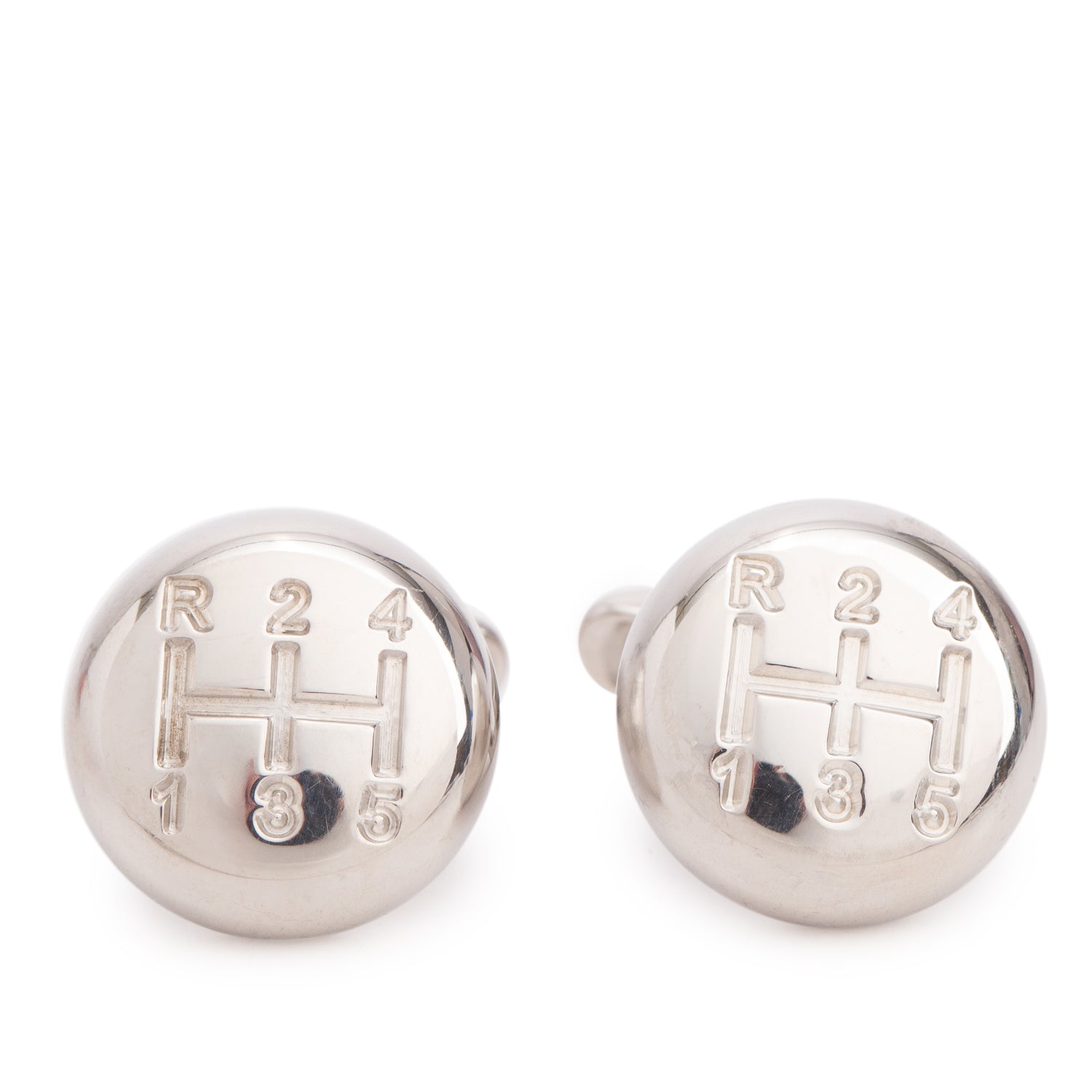 Chopard Palladium Plated Shift Knob Round Cufflinks
