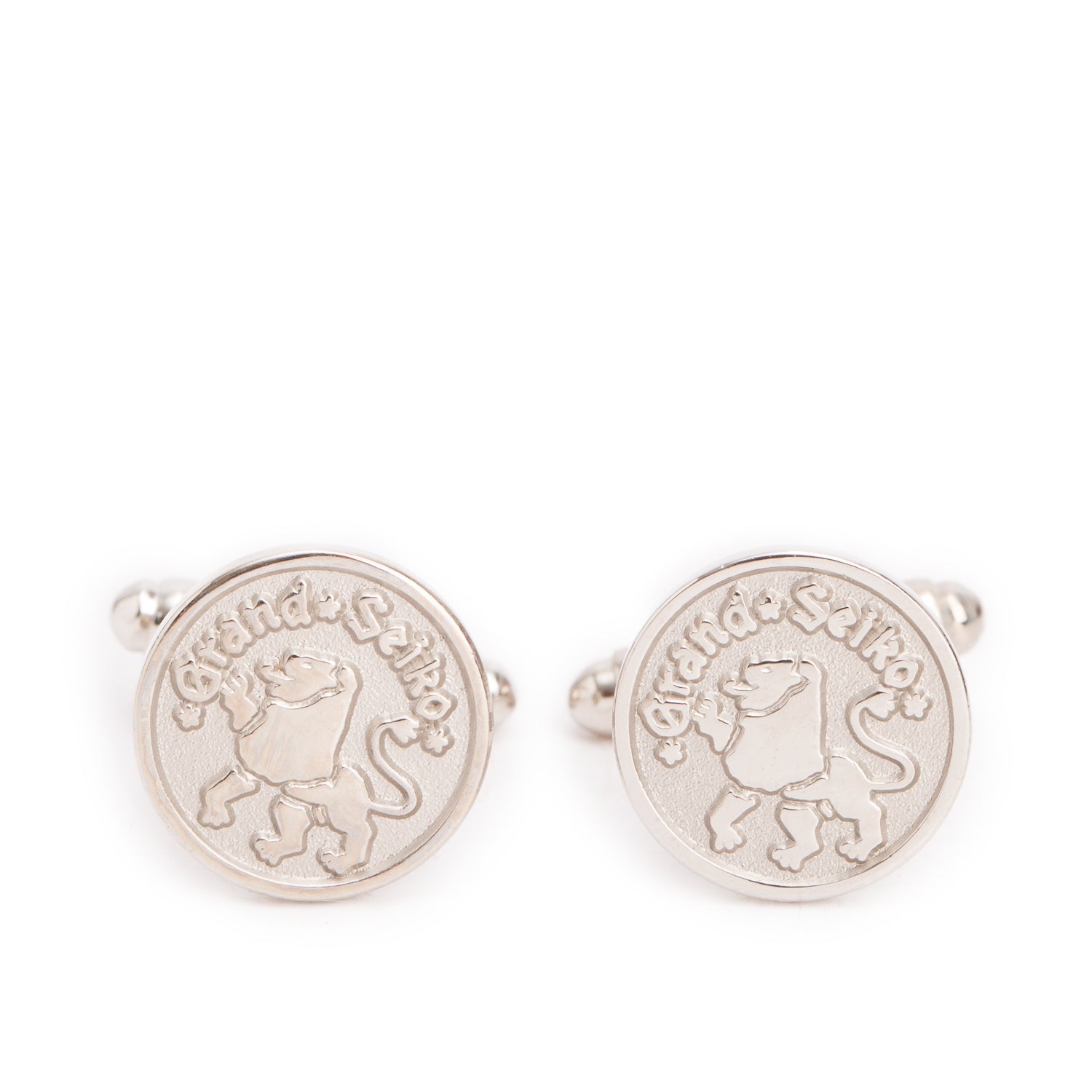 Grand Seiko Stainless Steel Lion Round Cufflinks