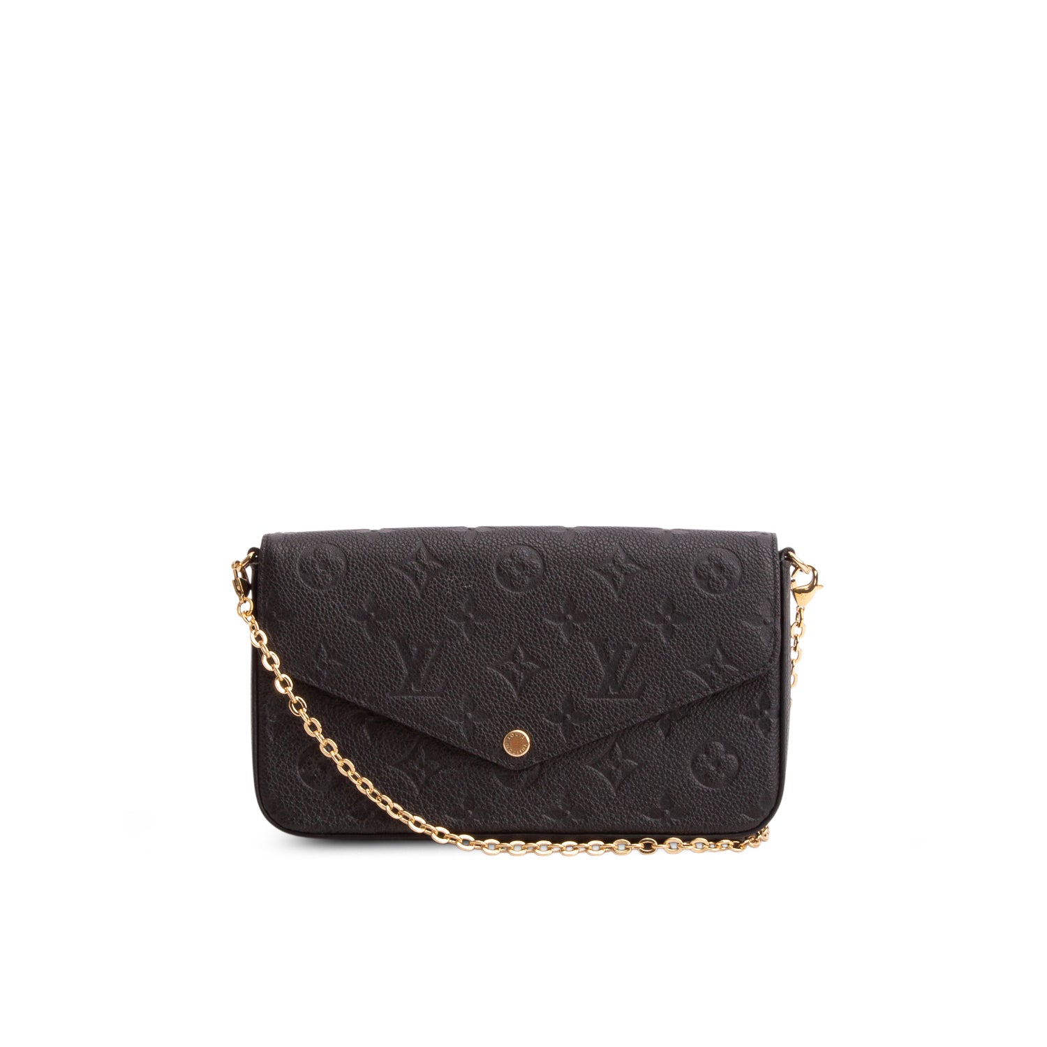 Louis Vuitton Black Monogram Empreinte Leather Felicie Pochette w/ Box