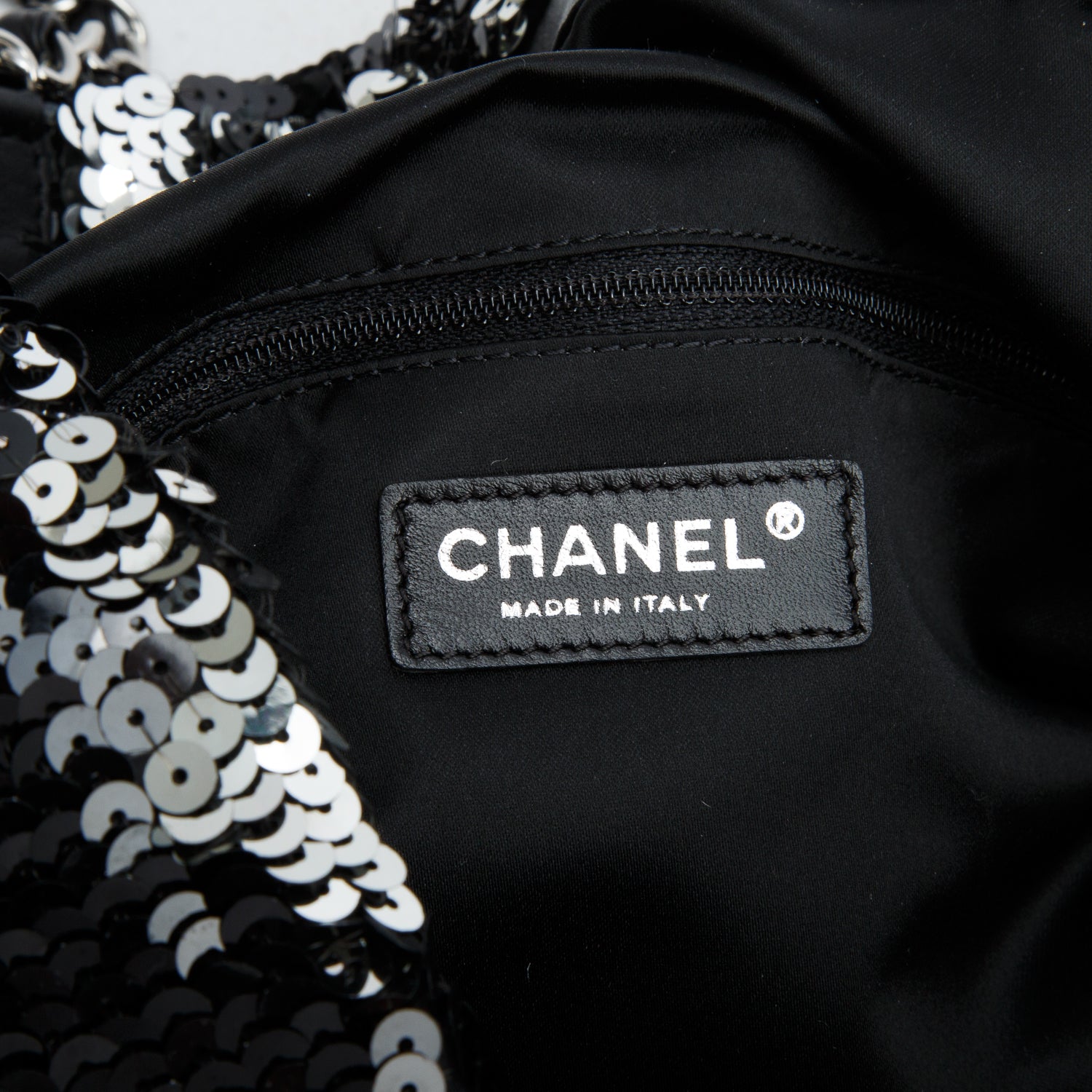 Chanel Black Sequin Summer Nights CC Drawstring Tote