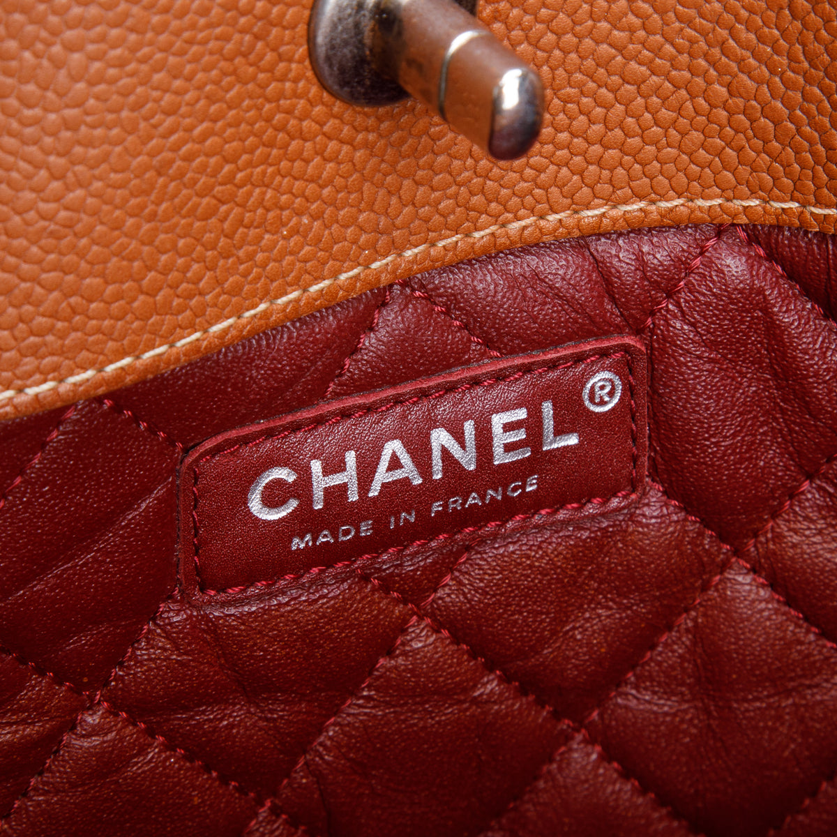 Chanel Brown Quilted Caviar Leather Large CC Top Handle Tote