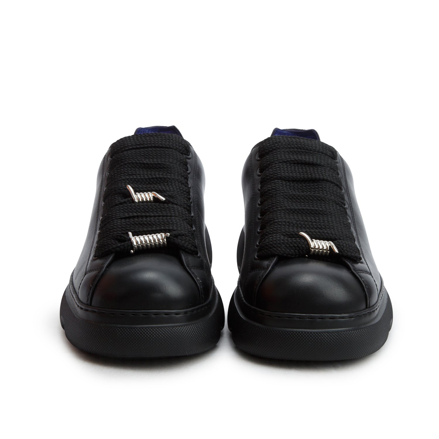 Burberry Black Leather Ranger Trainer Sneakers, Size 42 w/ Box