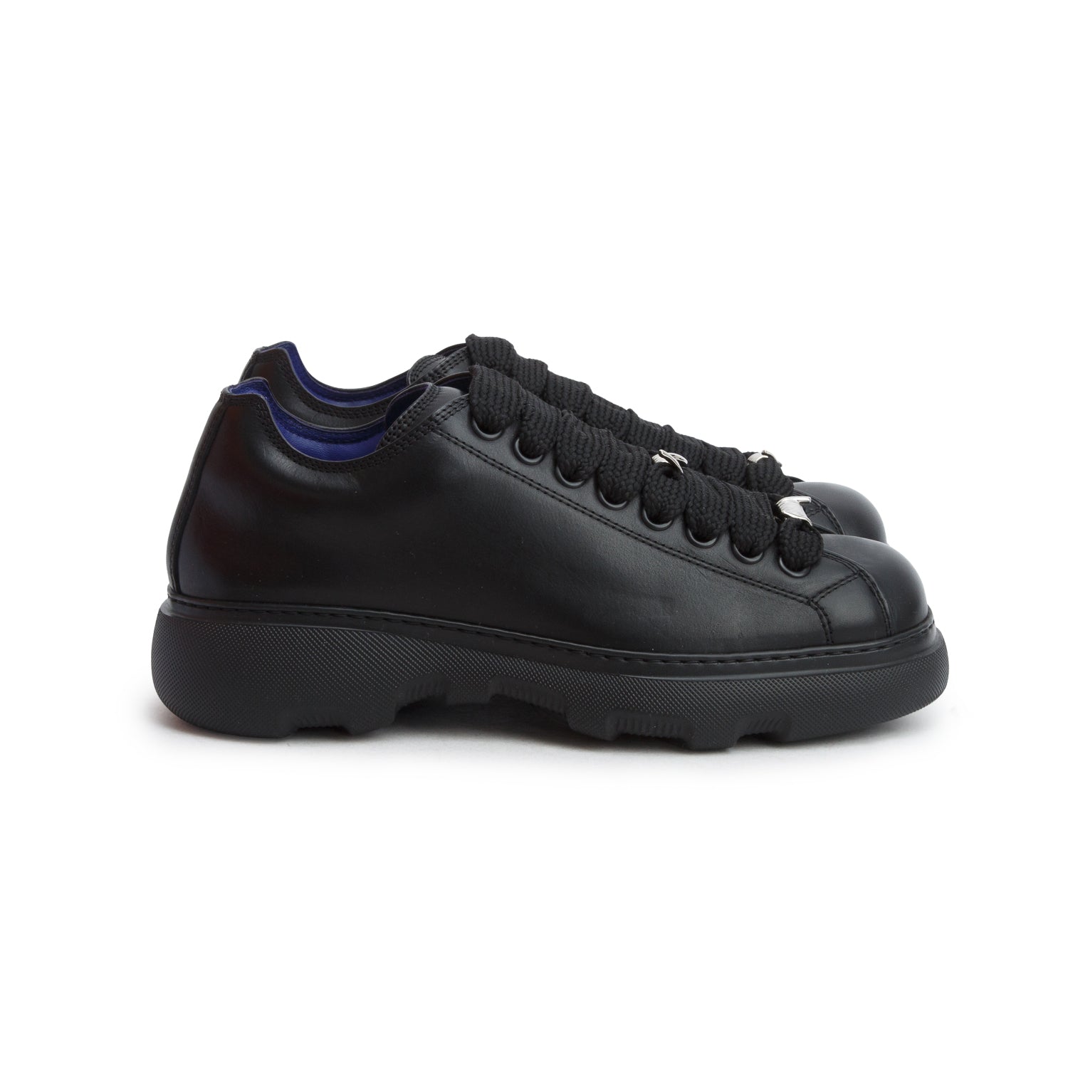 Burberry Black Leather Ranger Trainer Sneakers, Size 42 w/ Box