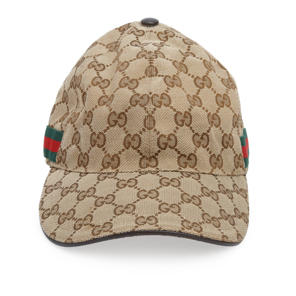 Gucci Beige Monogram Web Baseball Hat, Size S 57