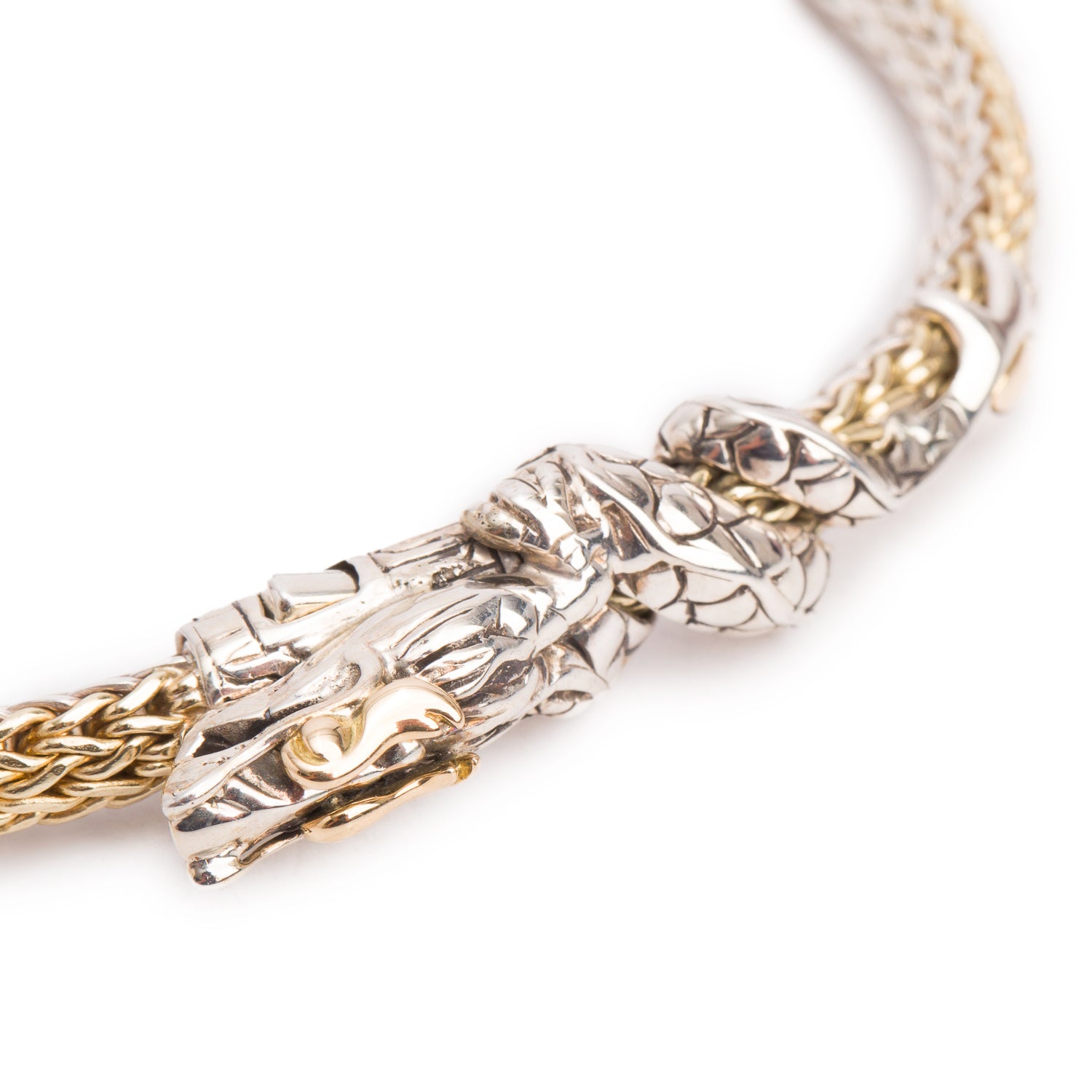 John Hardy Two-Tone Naga Dragon Bracelet w/ Box
