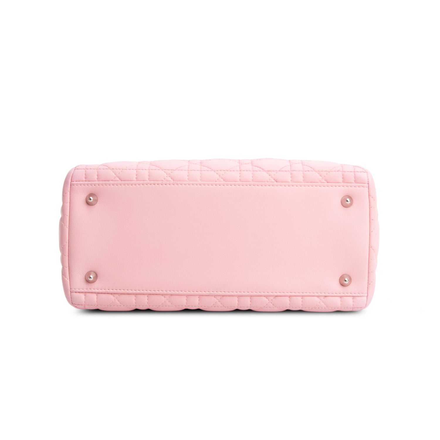 Christian Dior Pink Cannage Lambskin Leather Medium Lady Dior Bag w/ Strap