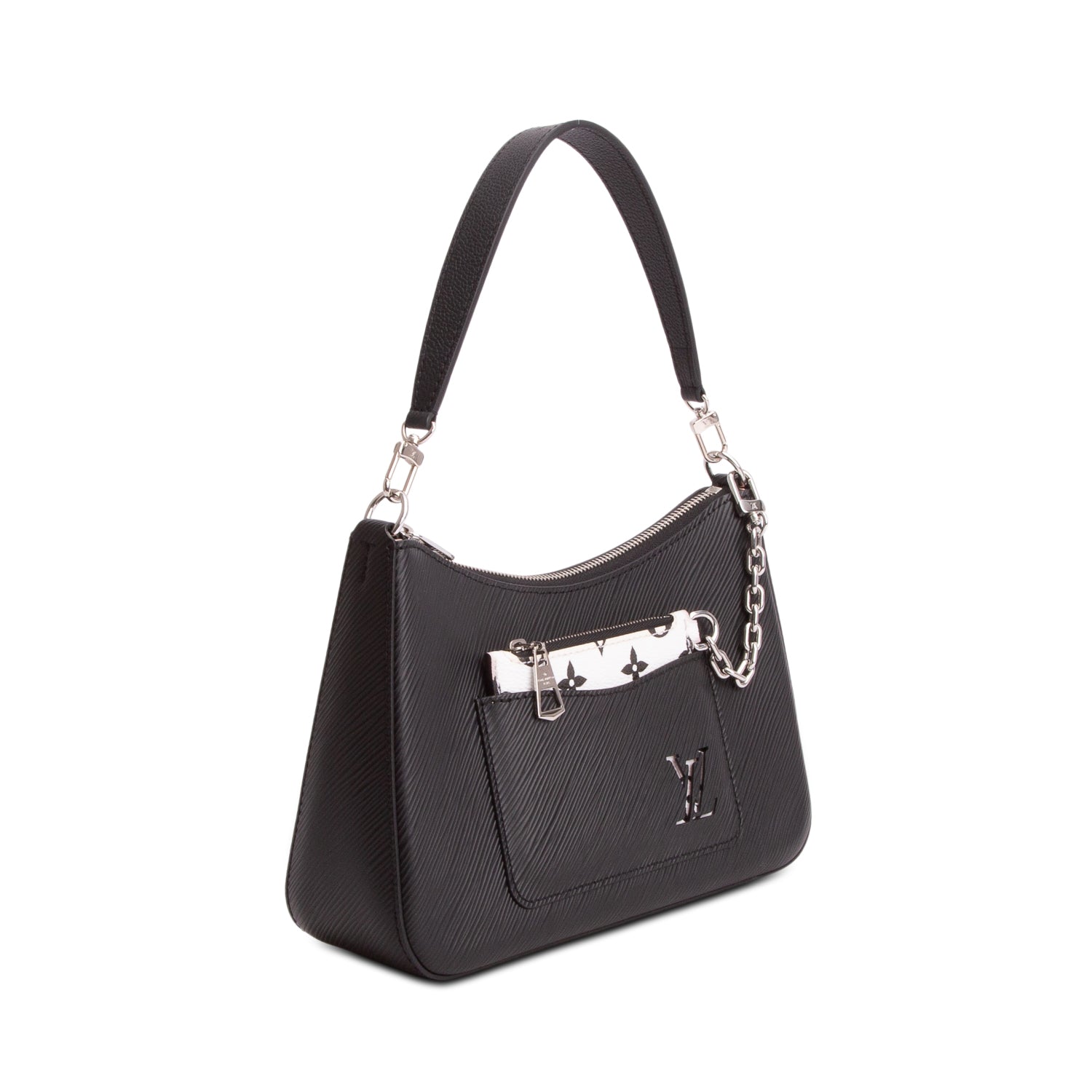 Louis Vuitton Black Epi Leather Marelle Quartz Bag w/ Straps & Zip Pouch