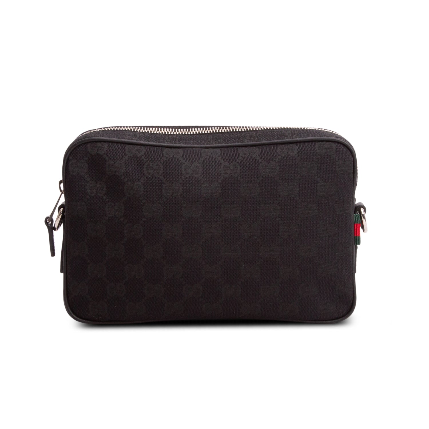 Gucci Black GG Canvas Small Crossbody Bag w/ Straps & Box