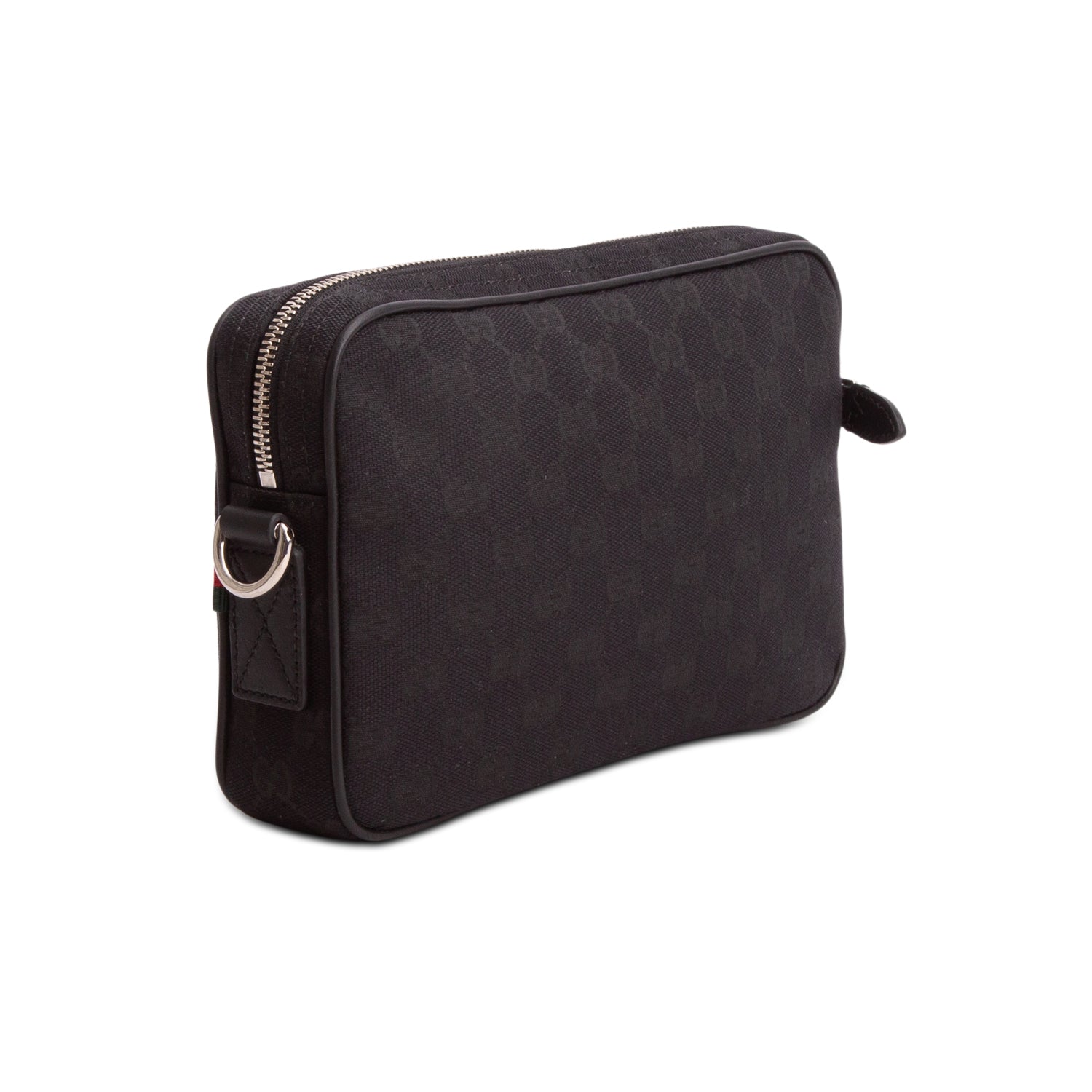 Gucci Black GG Canvas Small Crossbody Bag w/ Straps & Box