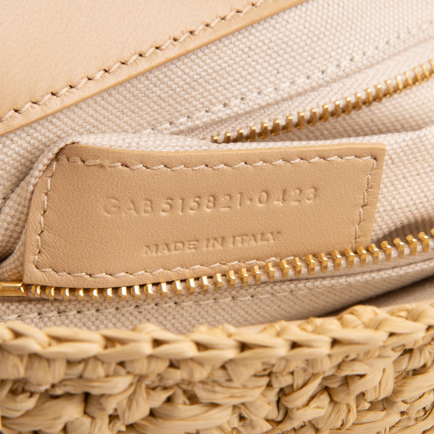 Saint Laurent 2023 Neutral Raffia Medium Jamie Shoulder Bag