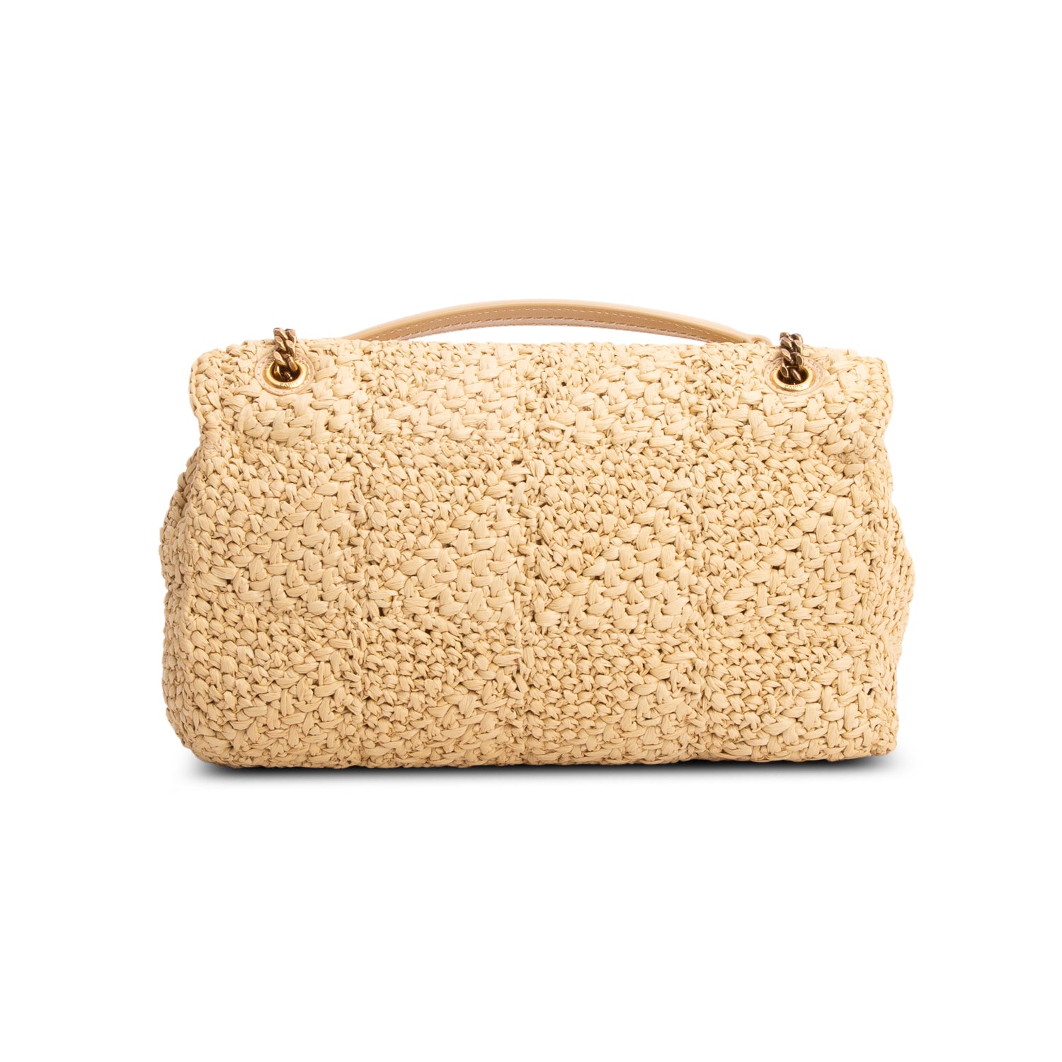 Saint Laurent 2023 Neutral Raffia Medium Jamie Shoulder Bag