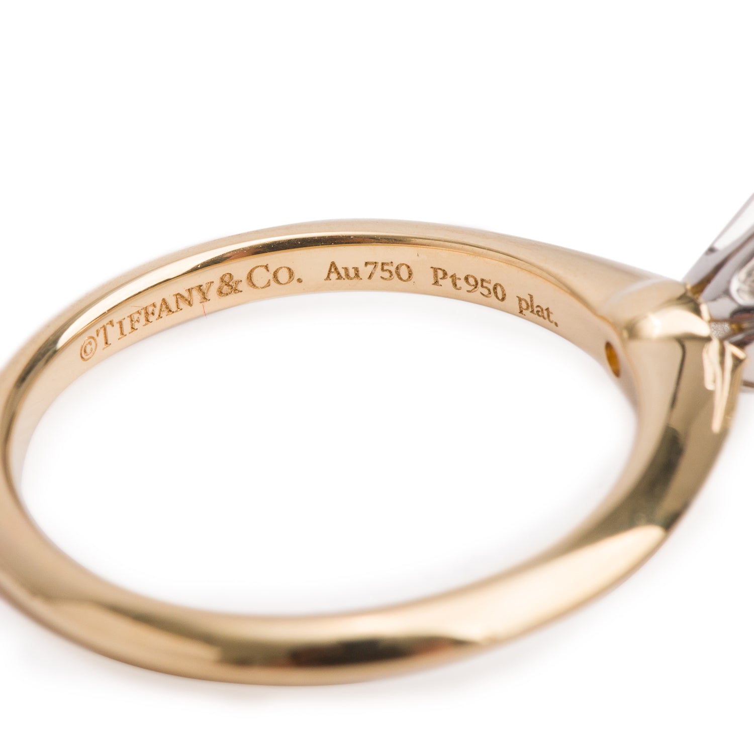 Tiffany & Co. 18k Yellow Gold & Platinum 0.81 ct. Diamond Engagement Ring, Size 5.5