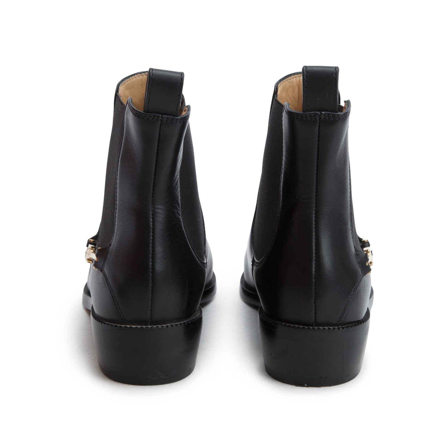 Salvatore Ferragamo Black Leather Chelsea Boots, Size 10 w/ Box