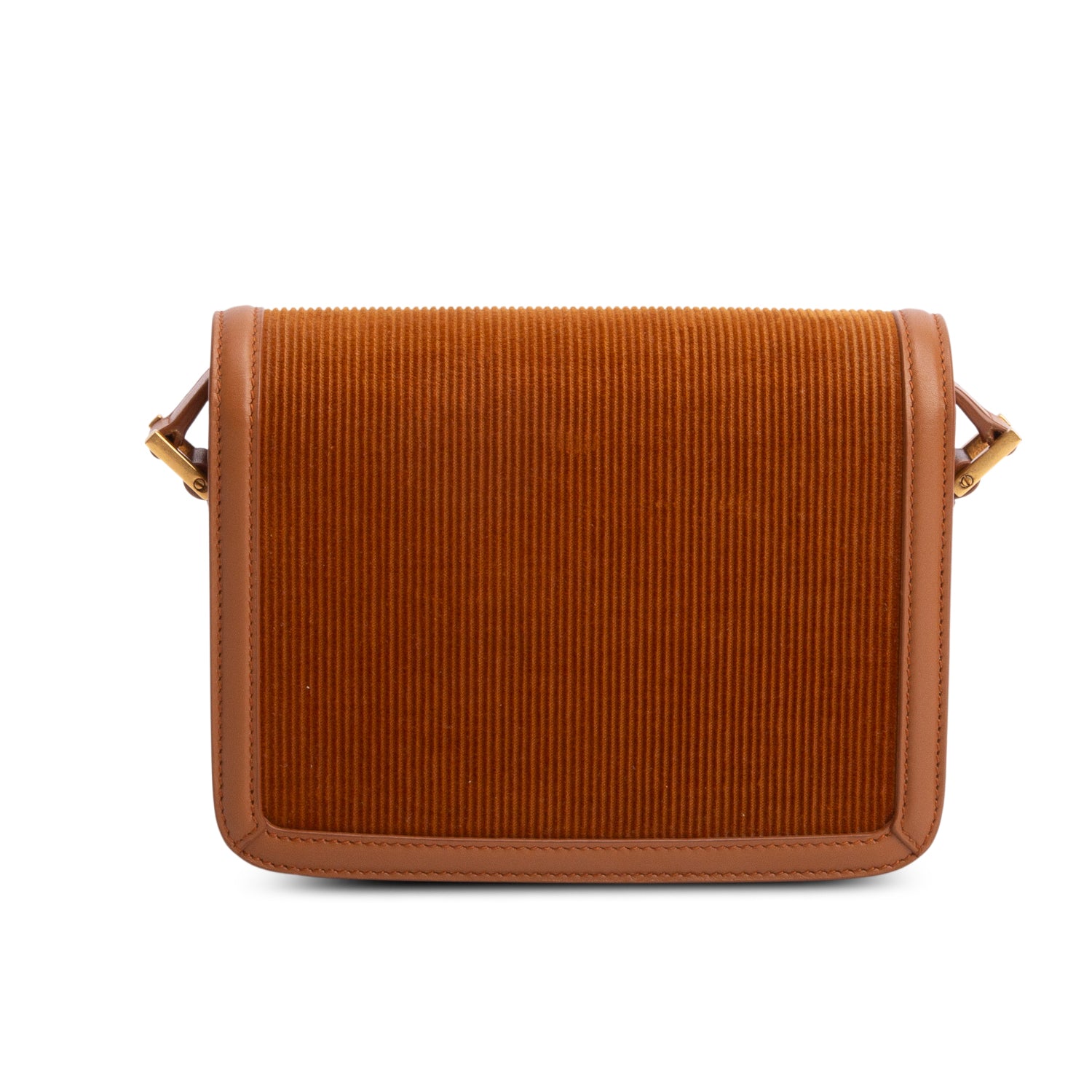 Saint Laurent 2021 Brown Corduroy Small Solferino Flap Bag w/ Box