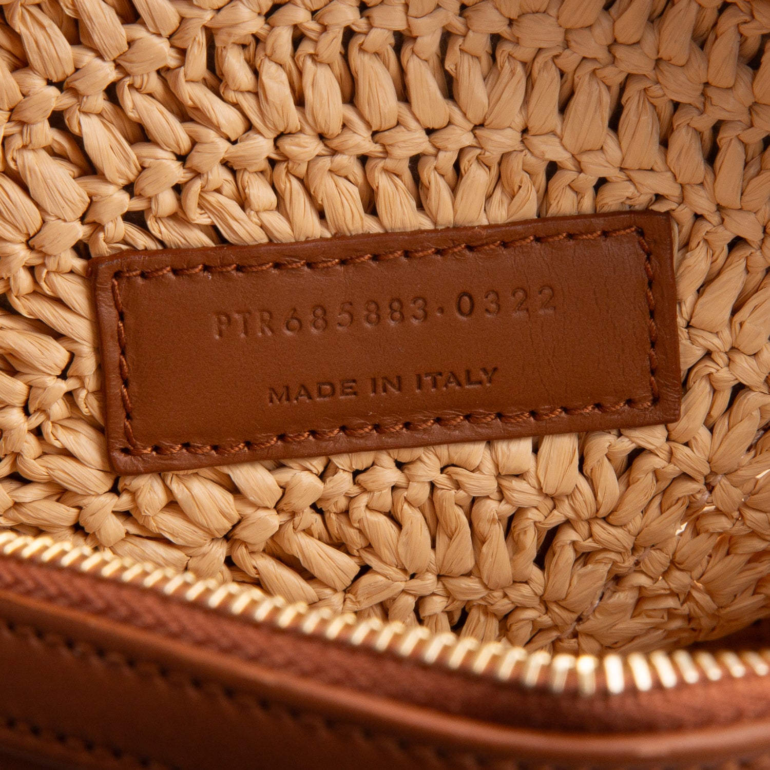 Saint Laurent 2022 Tan Raffia Mix Leather Round Camera Bag