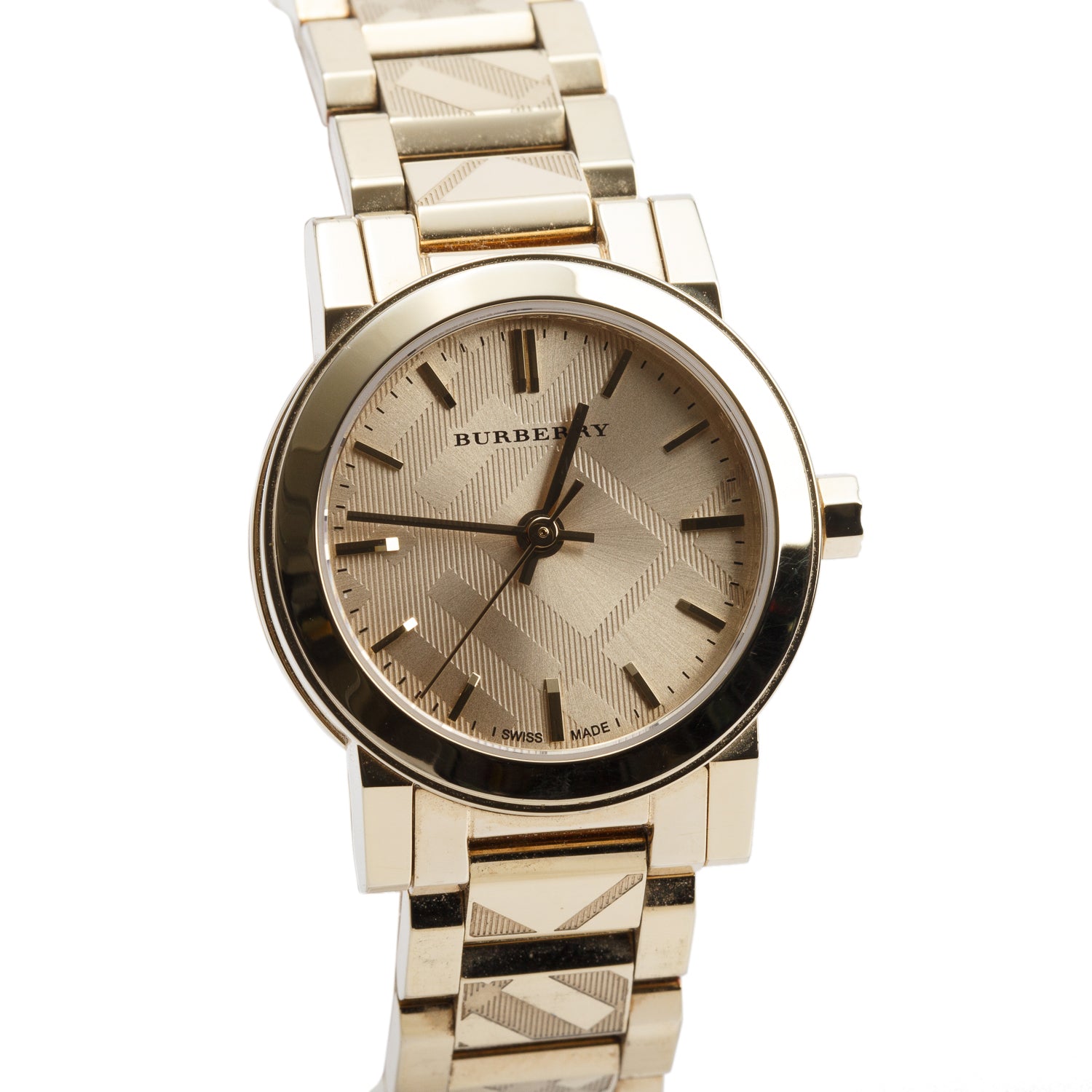 Burberry Gold-Plated Stainless Steel BU9234 26 MM The City Quartz Watch w/ Box & Papers