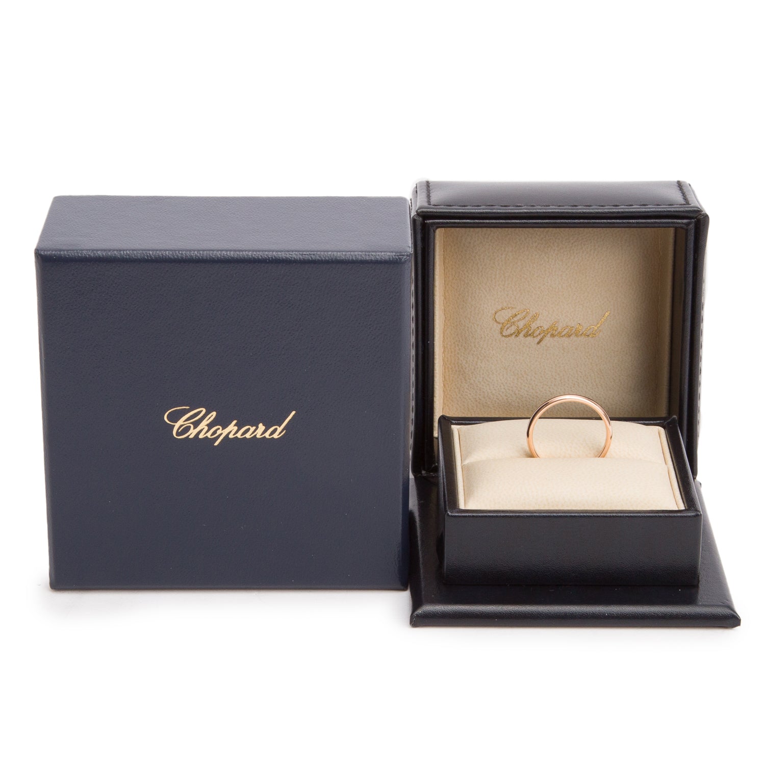 Chopard 18k Rose Gold 2.5 MM Wedding Band, Size 55 7.25 w/ Box