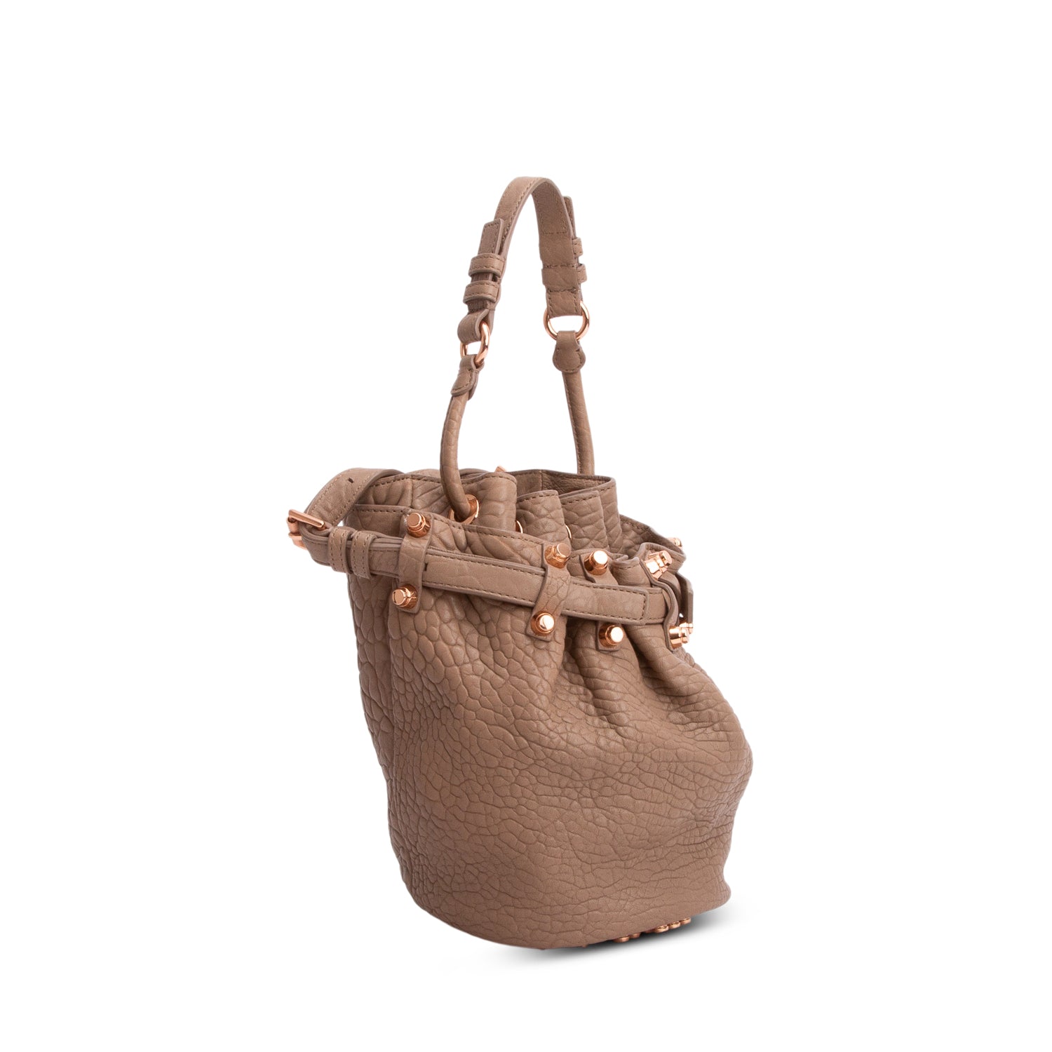 Alexander Wang Beige Pebbled Lambskin Leather Diego Bucket Bag