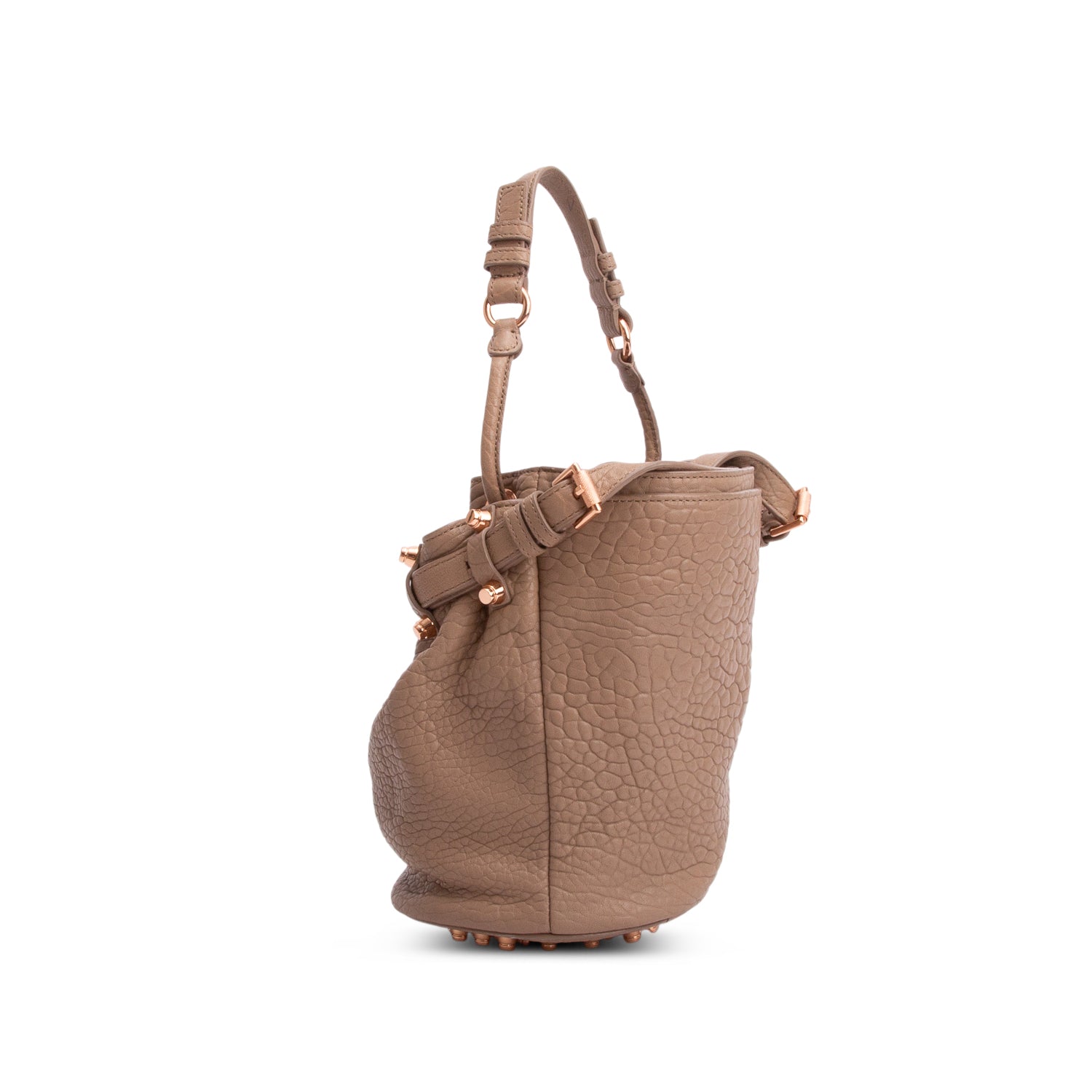 Alexander Wang Beige Pebbled Lambskin Leather Diego Bucket Bag