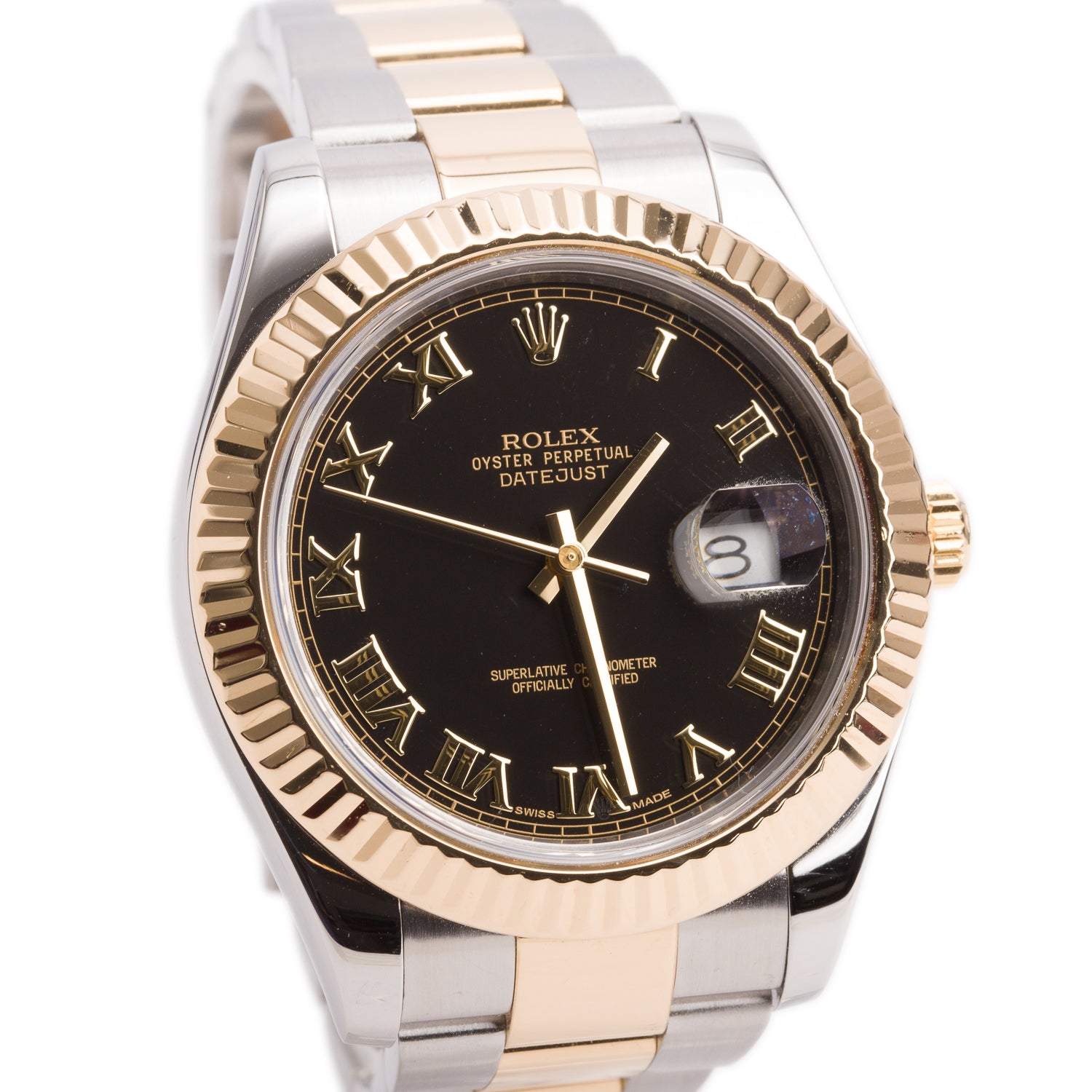 Rolex Stainless Steel & 18k Yellow Gold Oyster Perpetual Datejust II 41 MM Watch Black Dial 116333 w/ Box & Papers