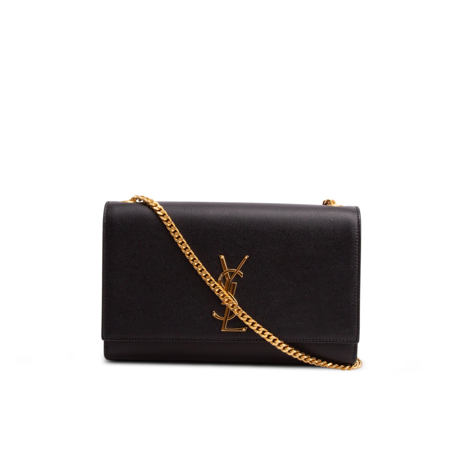 Saint Laurent 2023 Black Grain De Poudre Medium Kate Bag